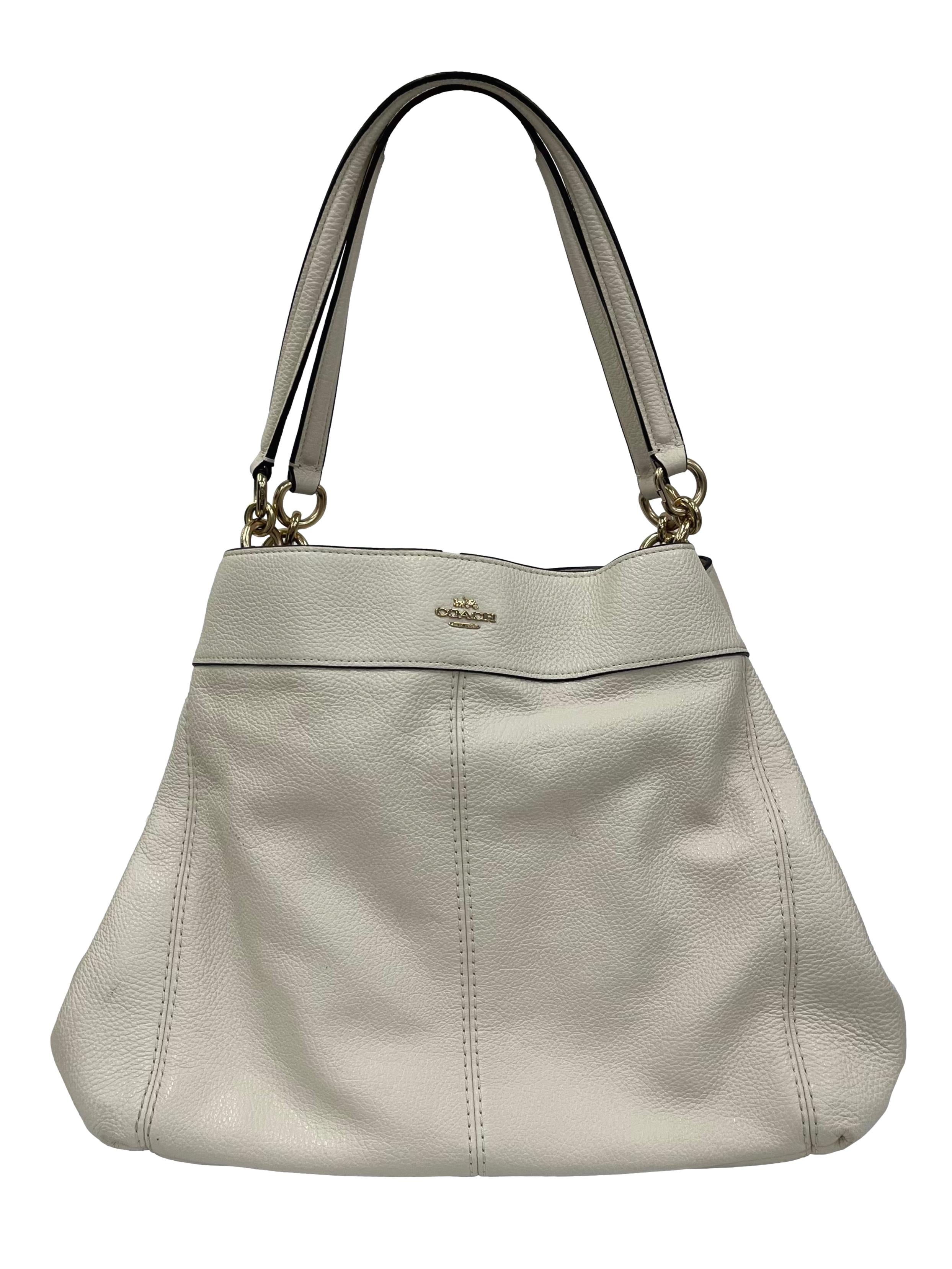 White Pebbled Leather Lexy Shoulder Bag CSN