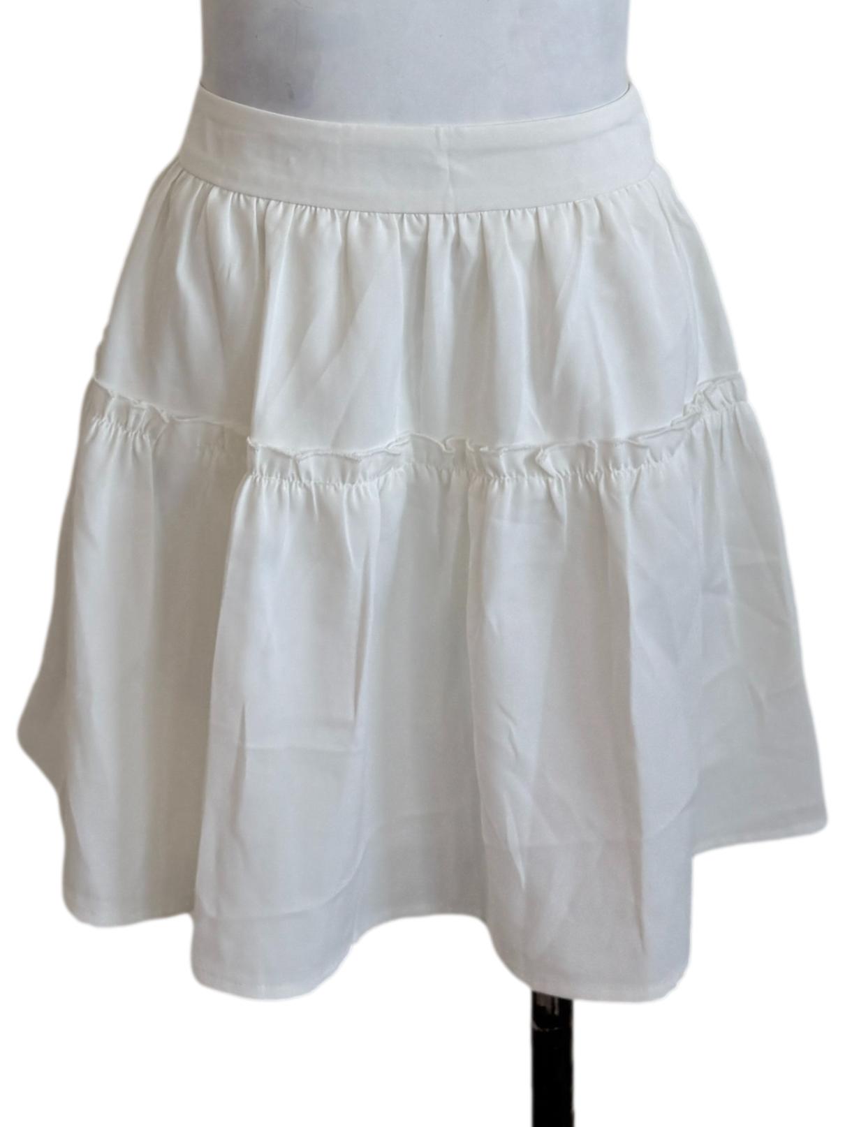 Pearl White Ruffle Skirt