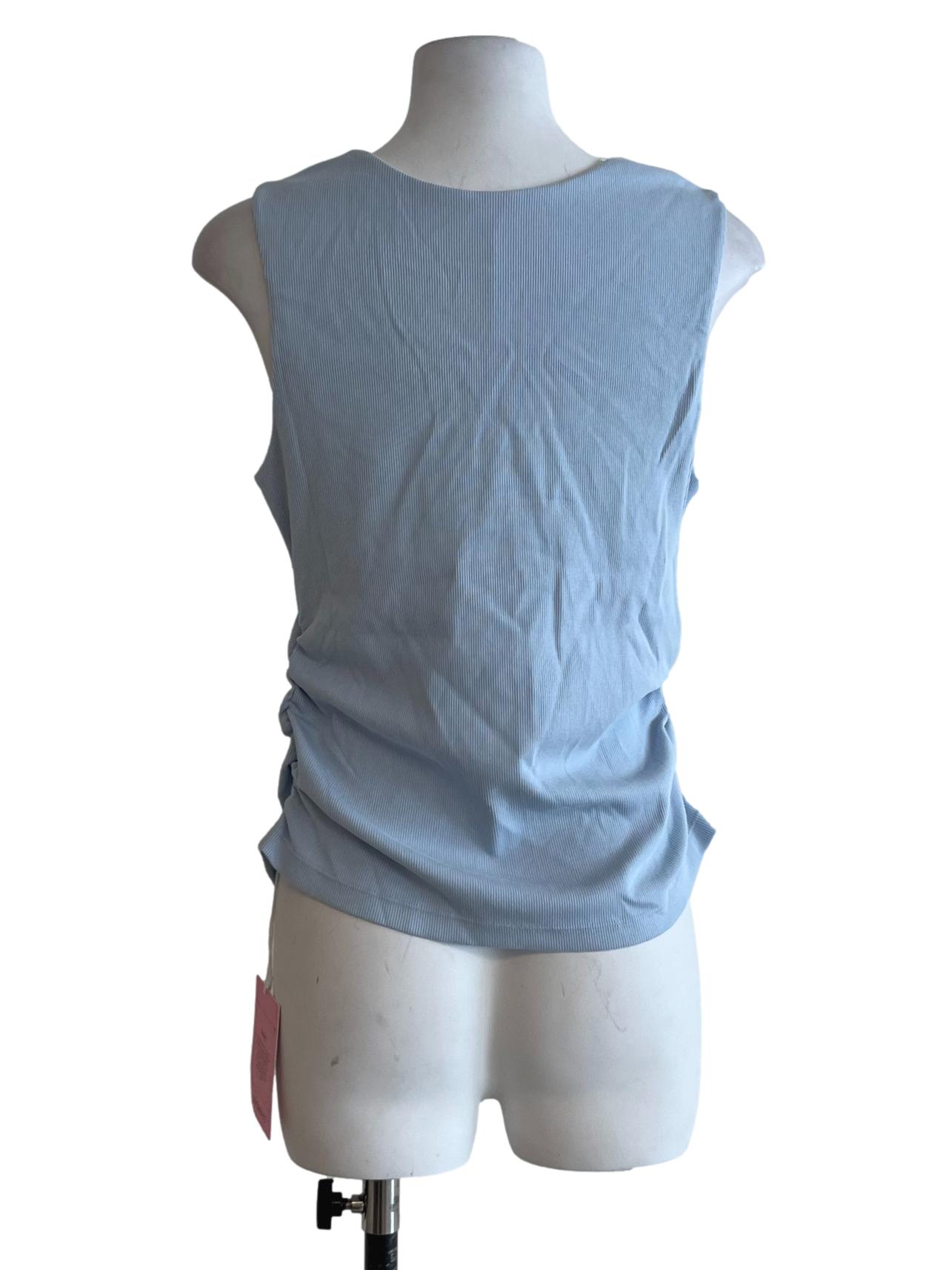 Sky Blue Square Neckline Sleeveless Top