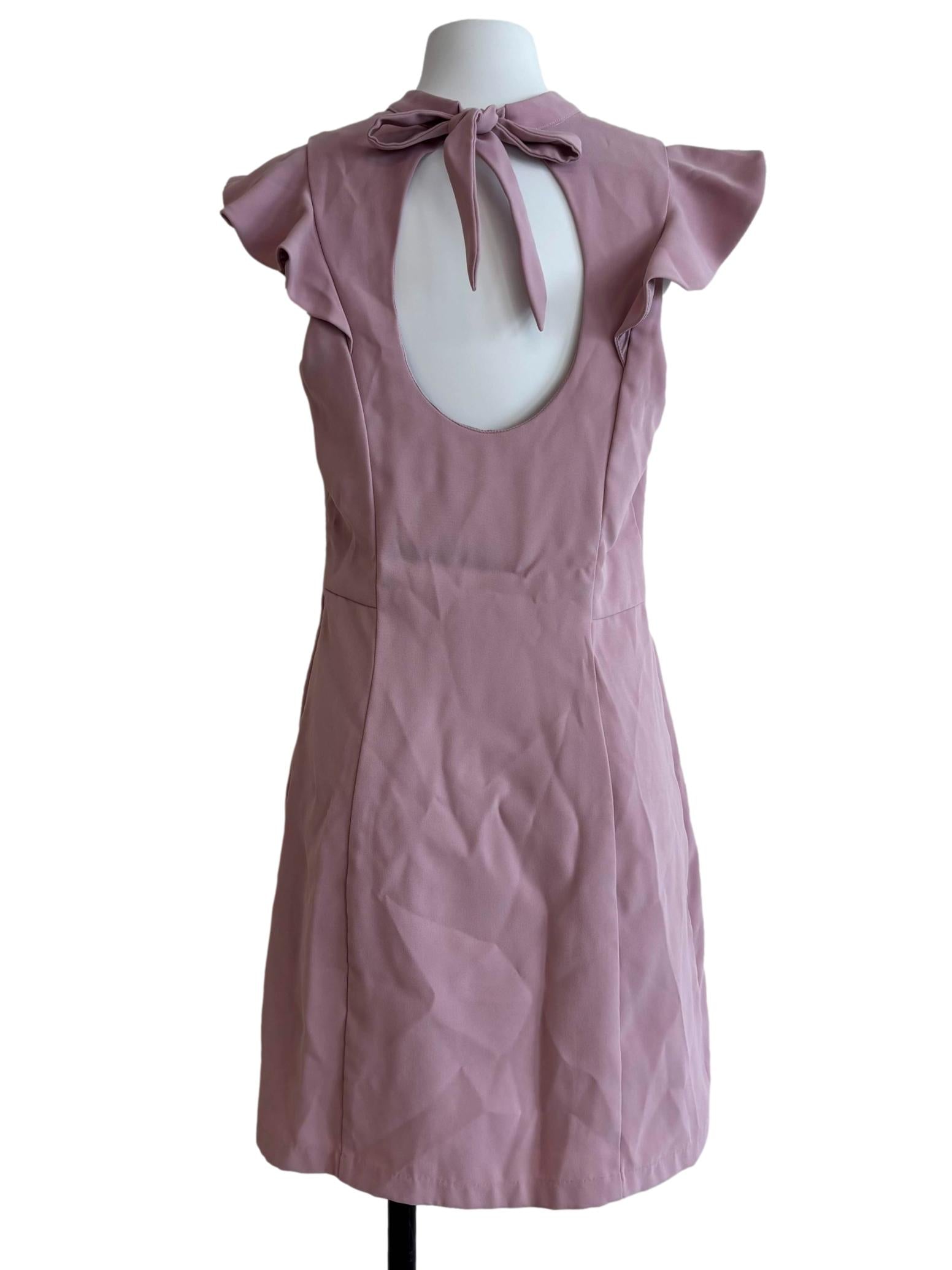 Blush Pink Ruffle Sheath Dress