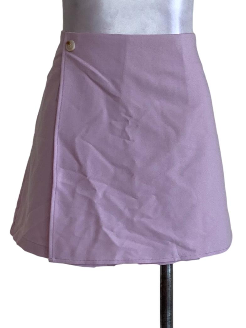 Light Lavender Purple Asymmetrical Wrap Skorts