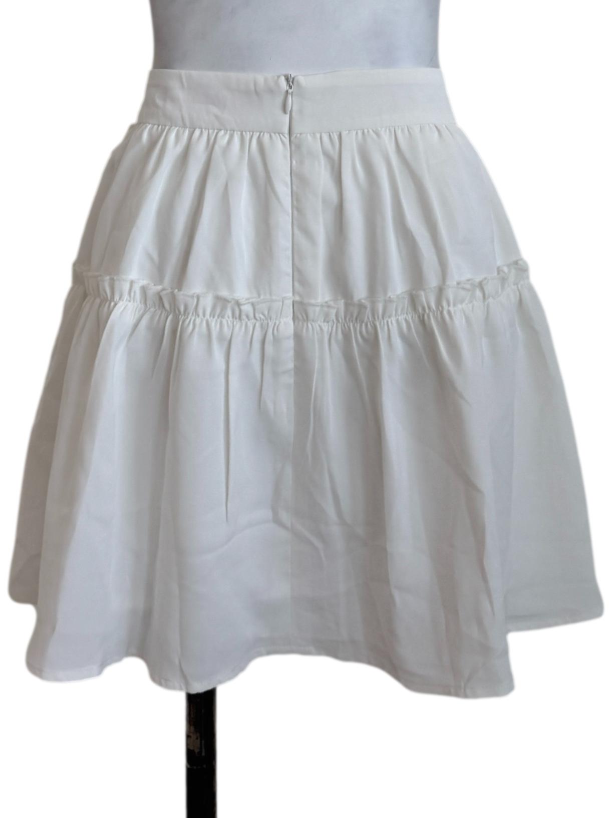 Pearl White Ruffle Skirt