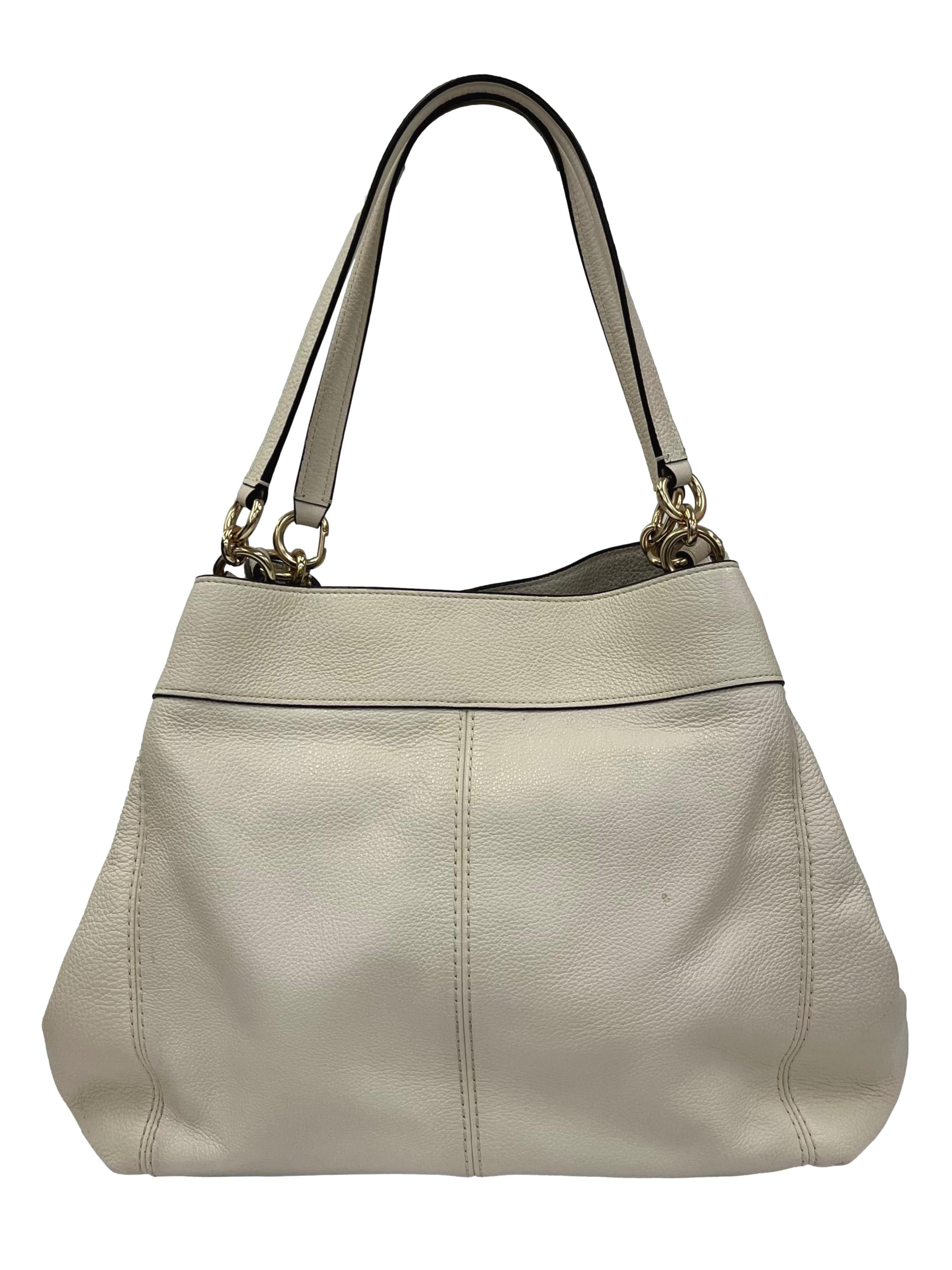 White Pebbled Leather Lexy Shoulder Bag CSN