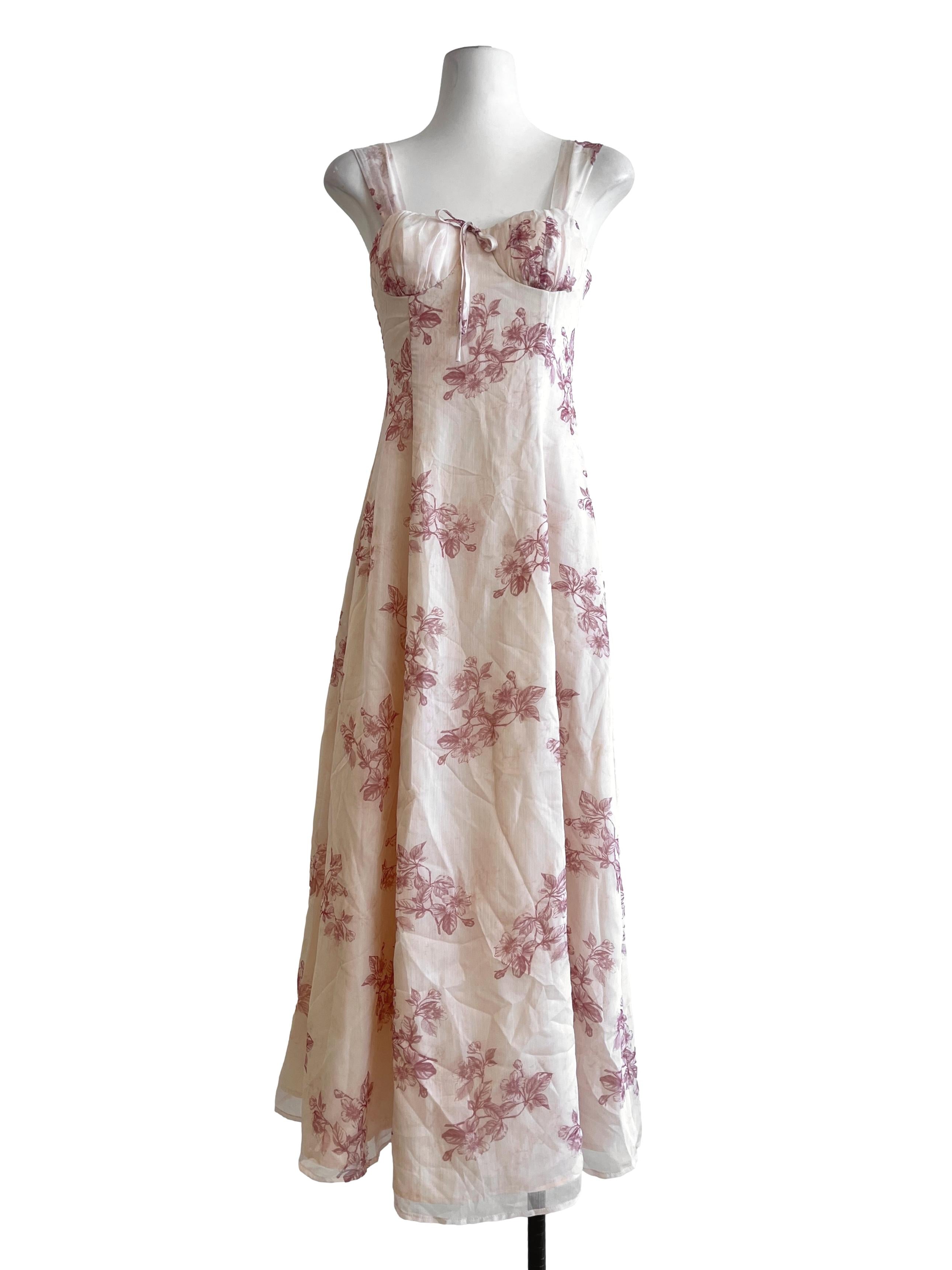 Peach Pink Empire Sleeveless Dress