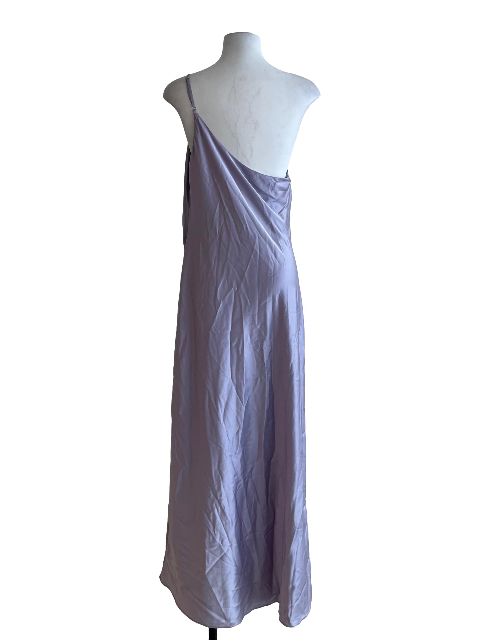 Periwinkle Purple Asymmetrical Neckline Sheath Dress