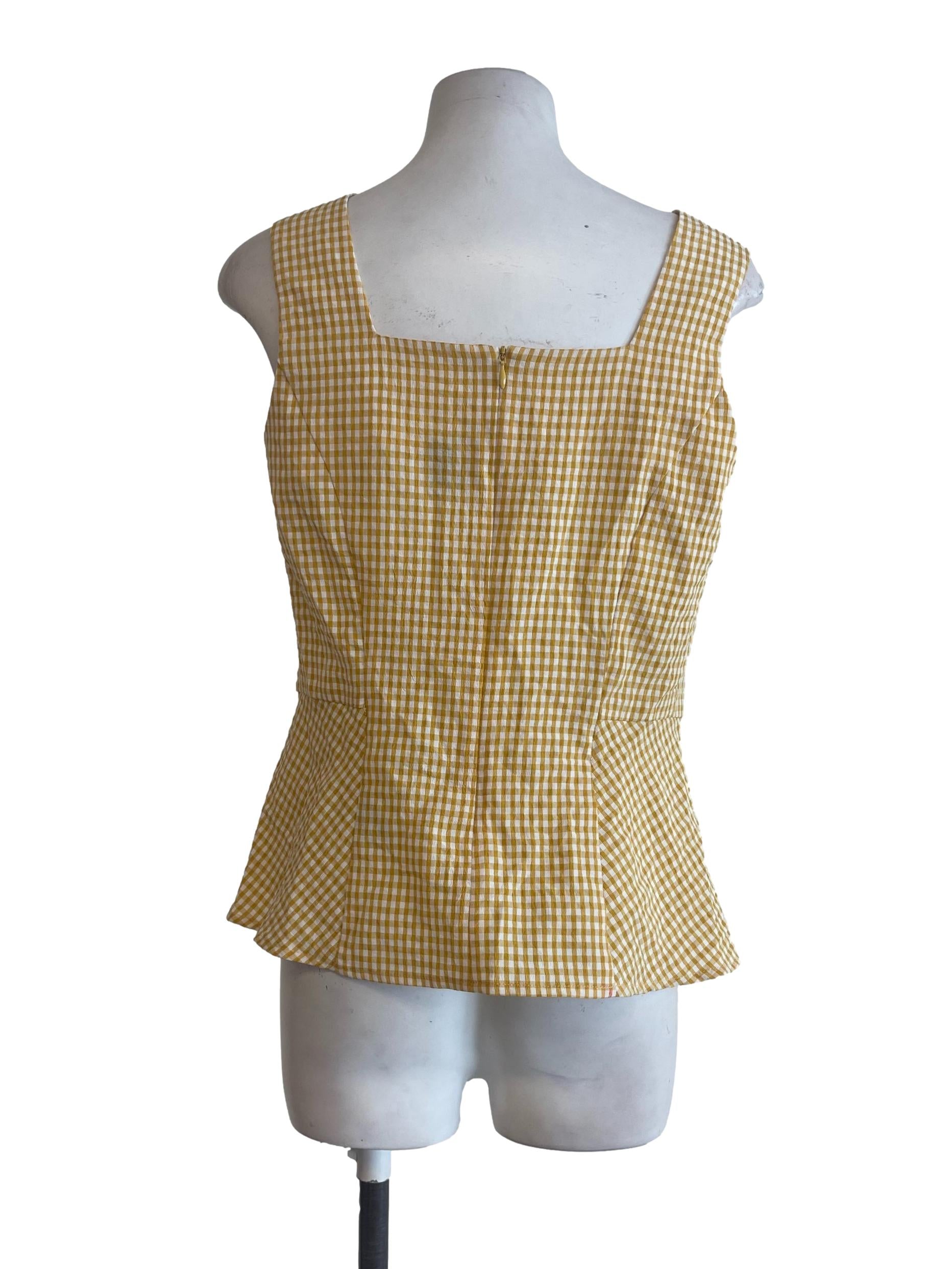 Yellow Gingham Top