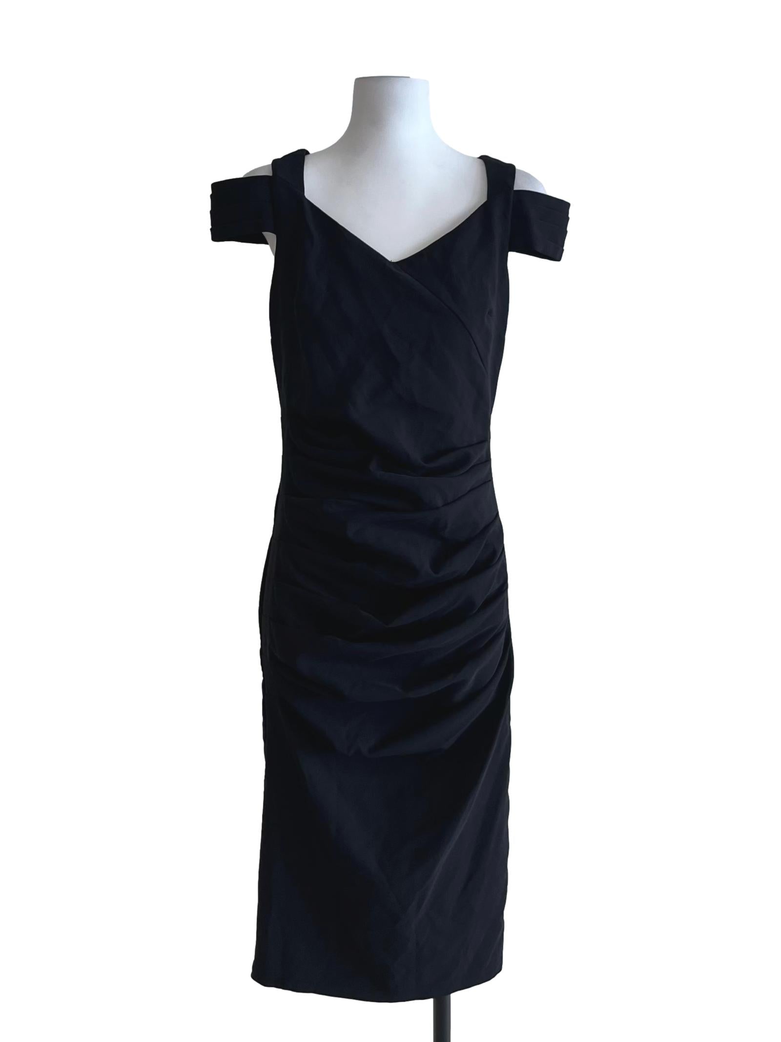 Black V-Neckline Sheath Dress