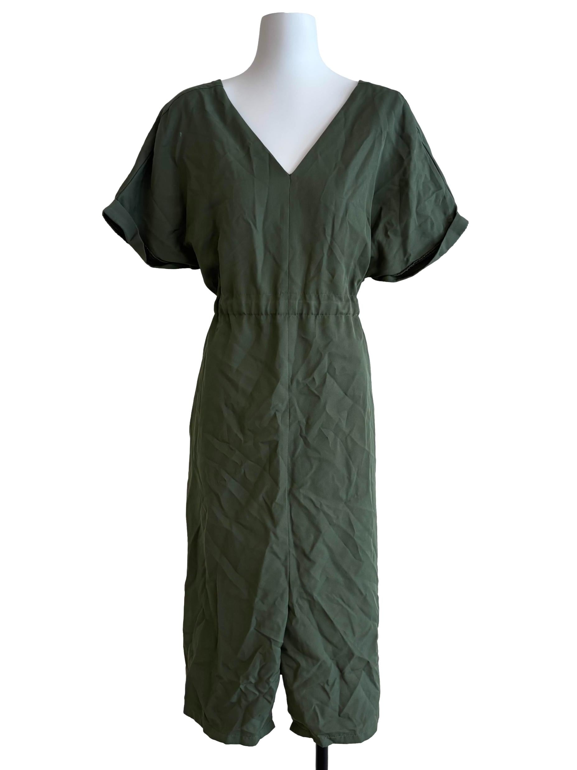Moss Green Batwing Midi Dress