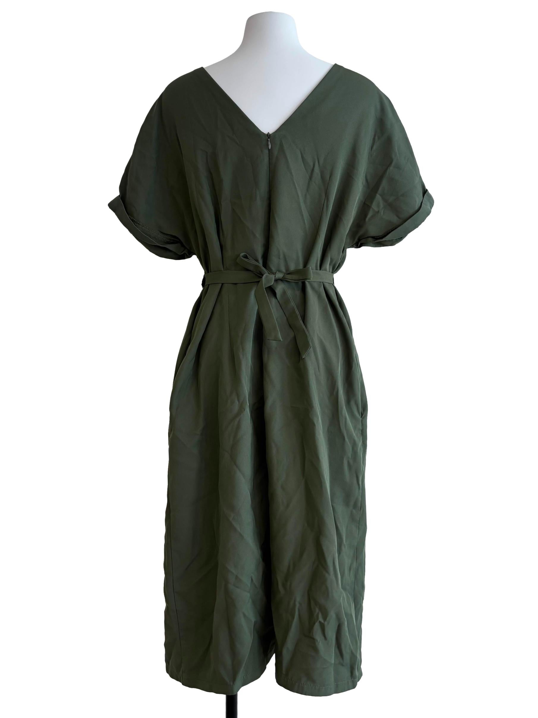 Moss Green Batwing Midi Dress