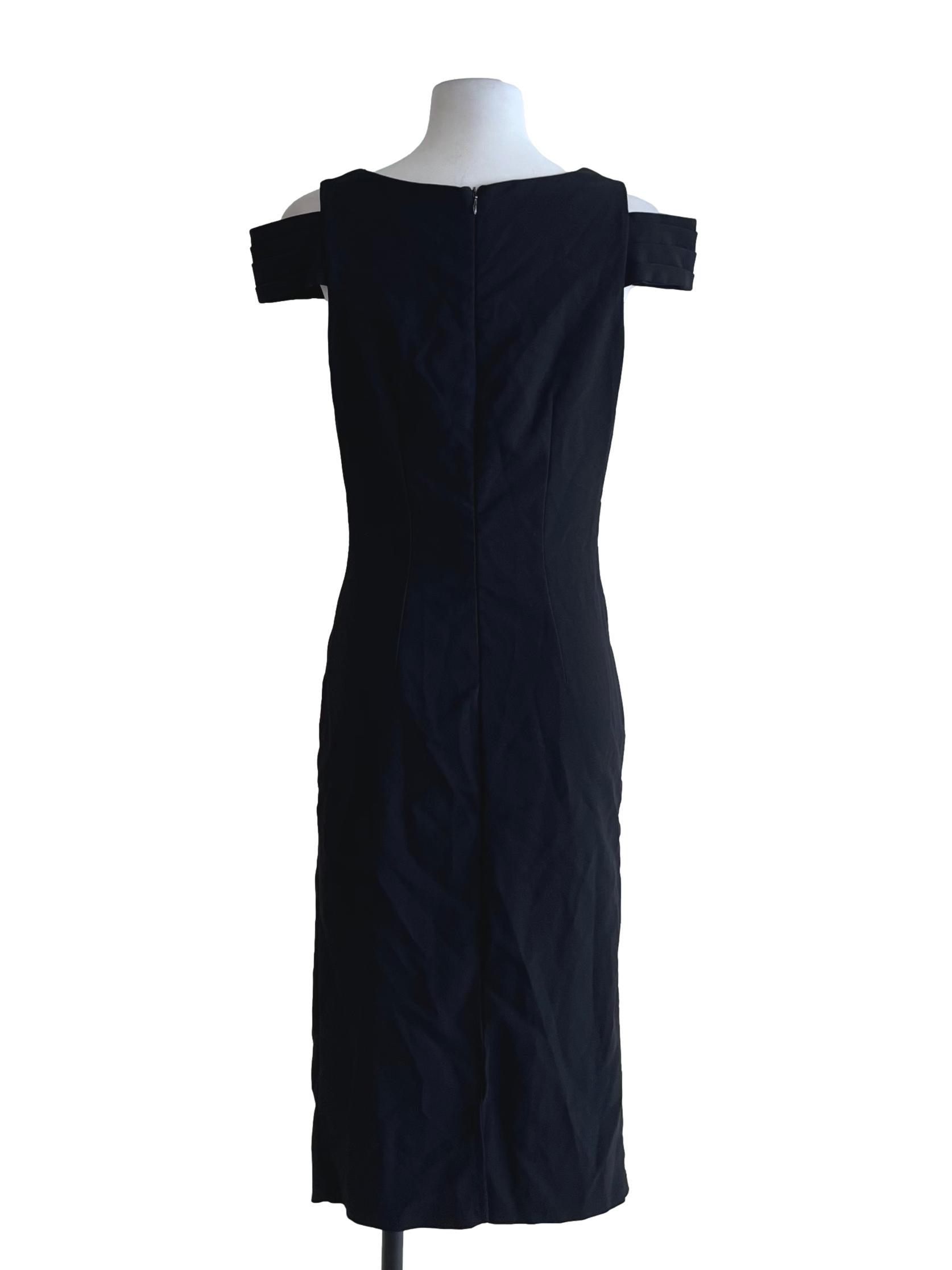 Black V-Neckline Sheath Dress