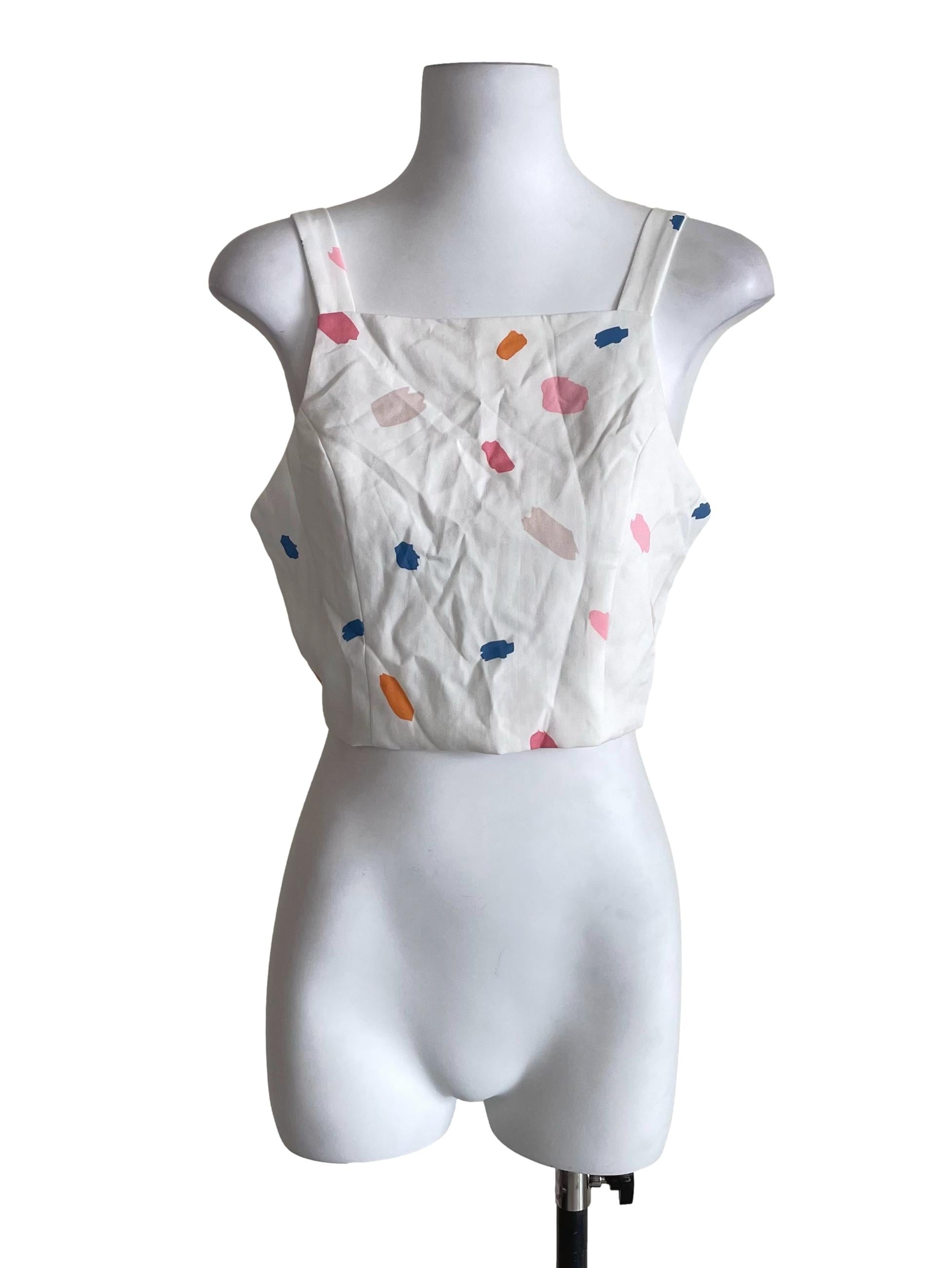 White Painting Crop Top