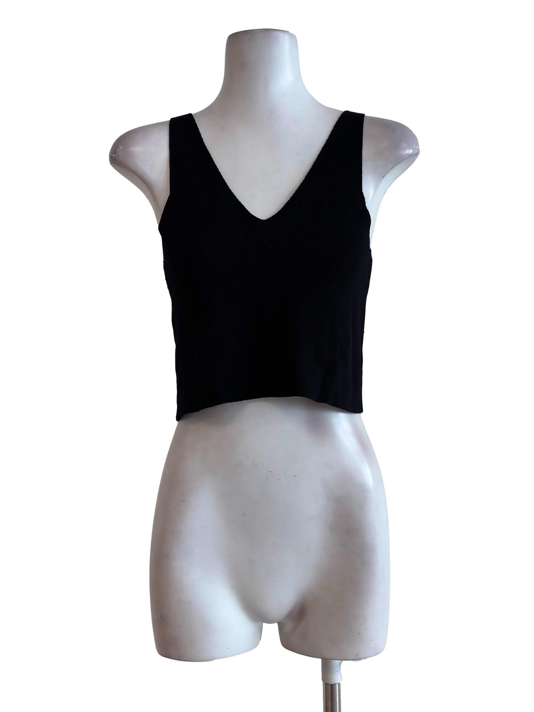 Black V Neck Tank Top