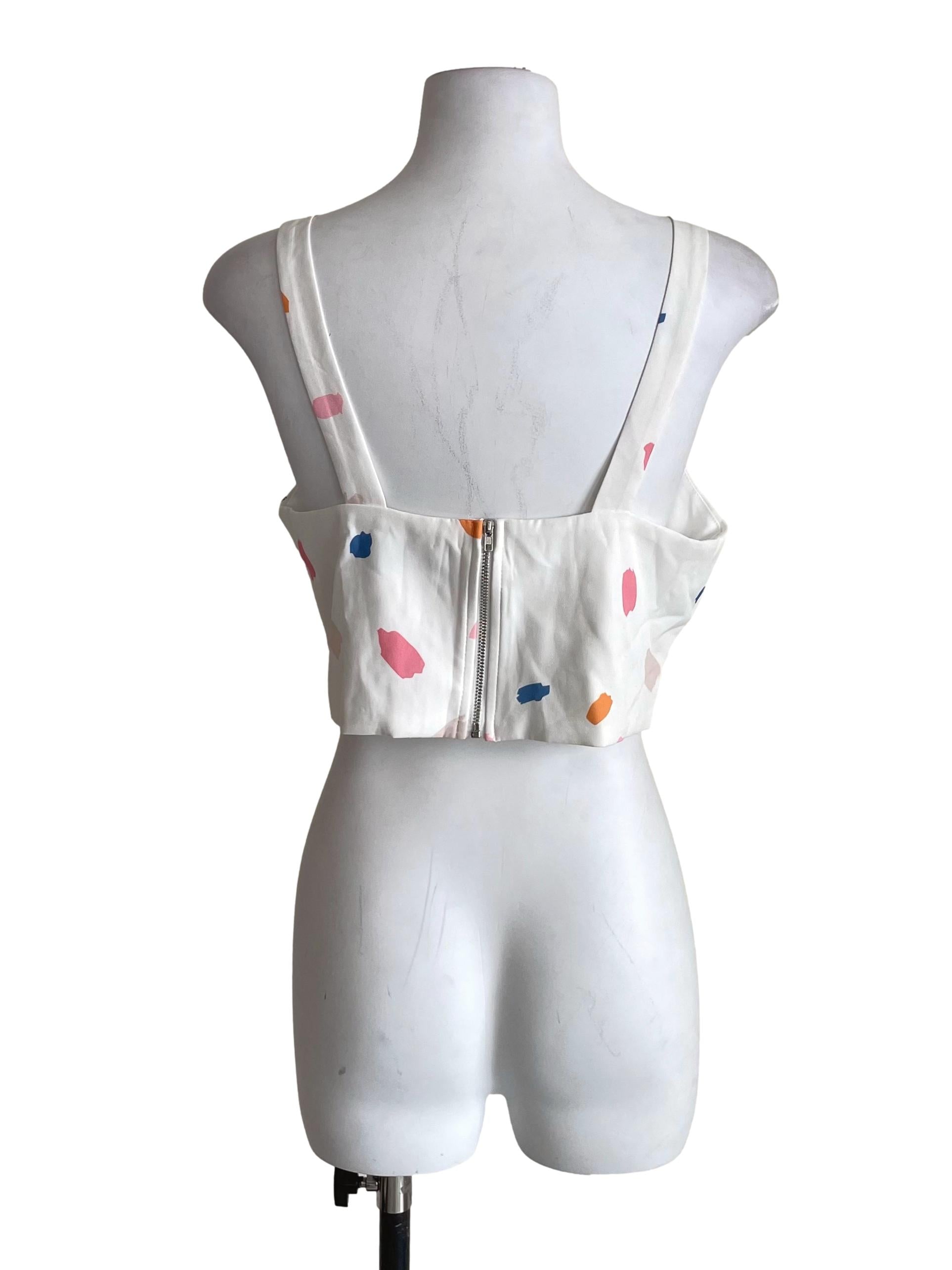 White Painting Crop Top