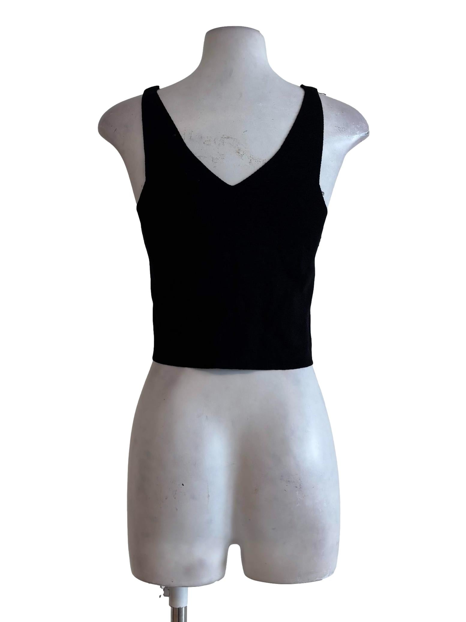 Black V Neck Tank Top