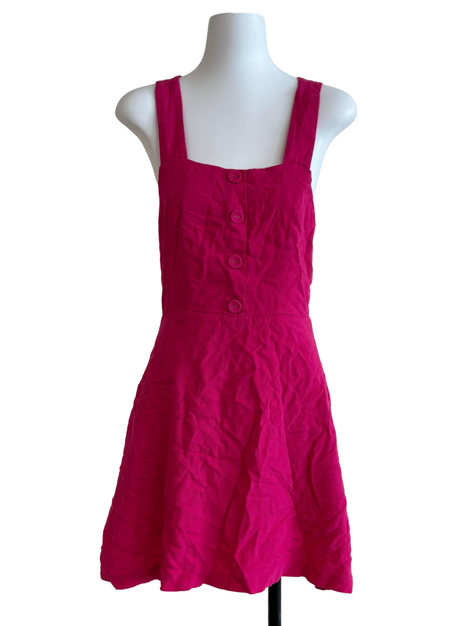 Hot Pink Mini Linen Dress