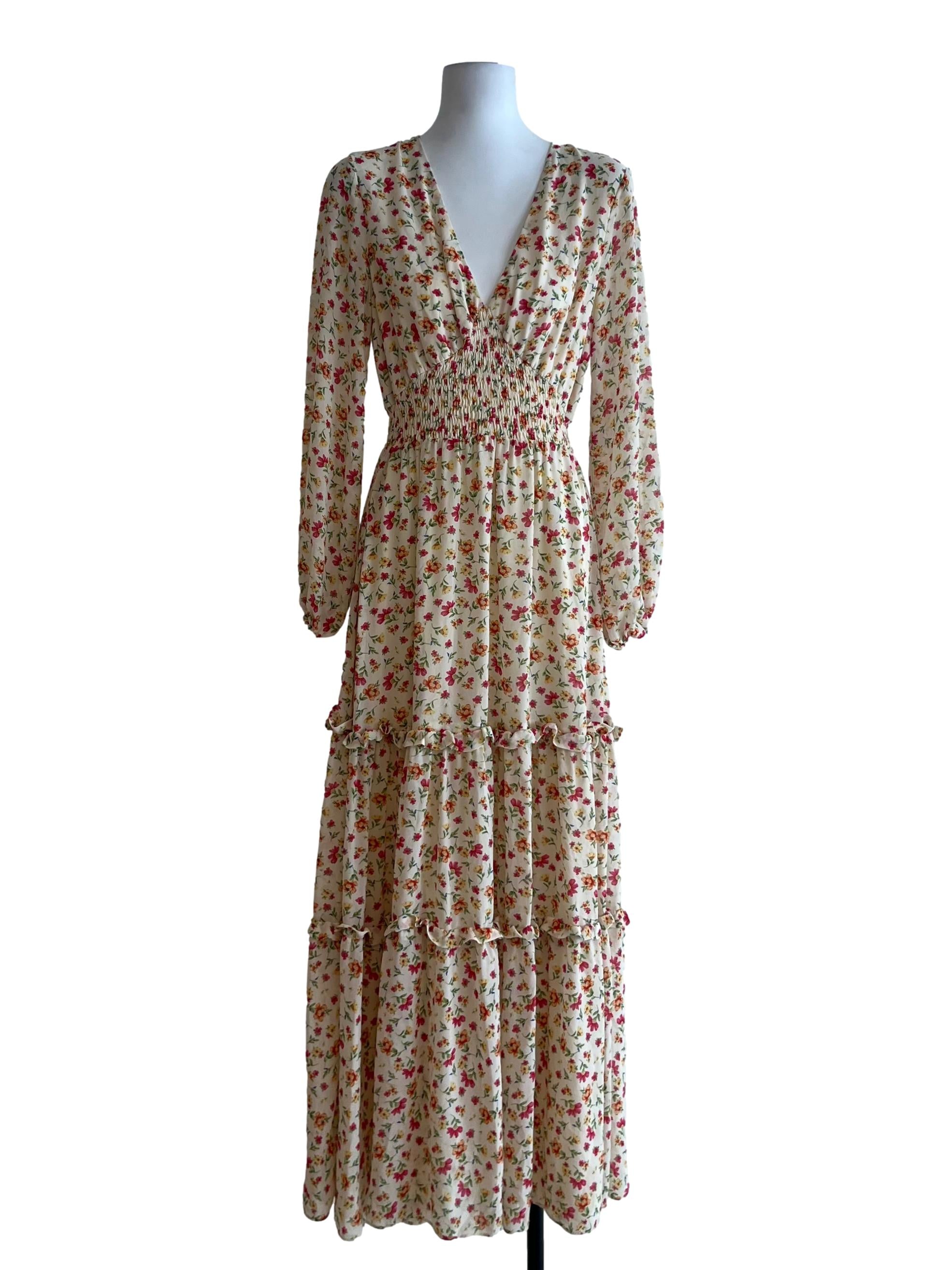 Buttermilk Floral Empire Dress