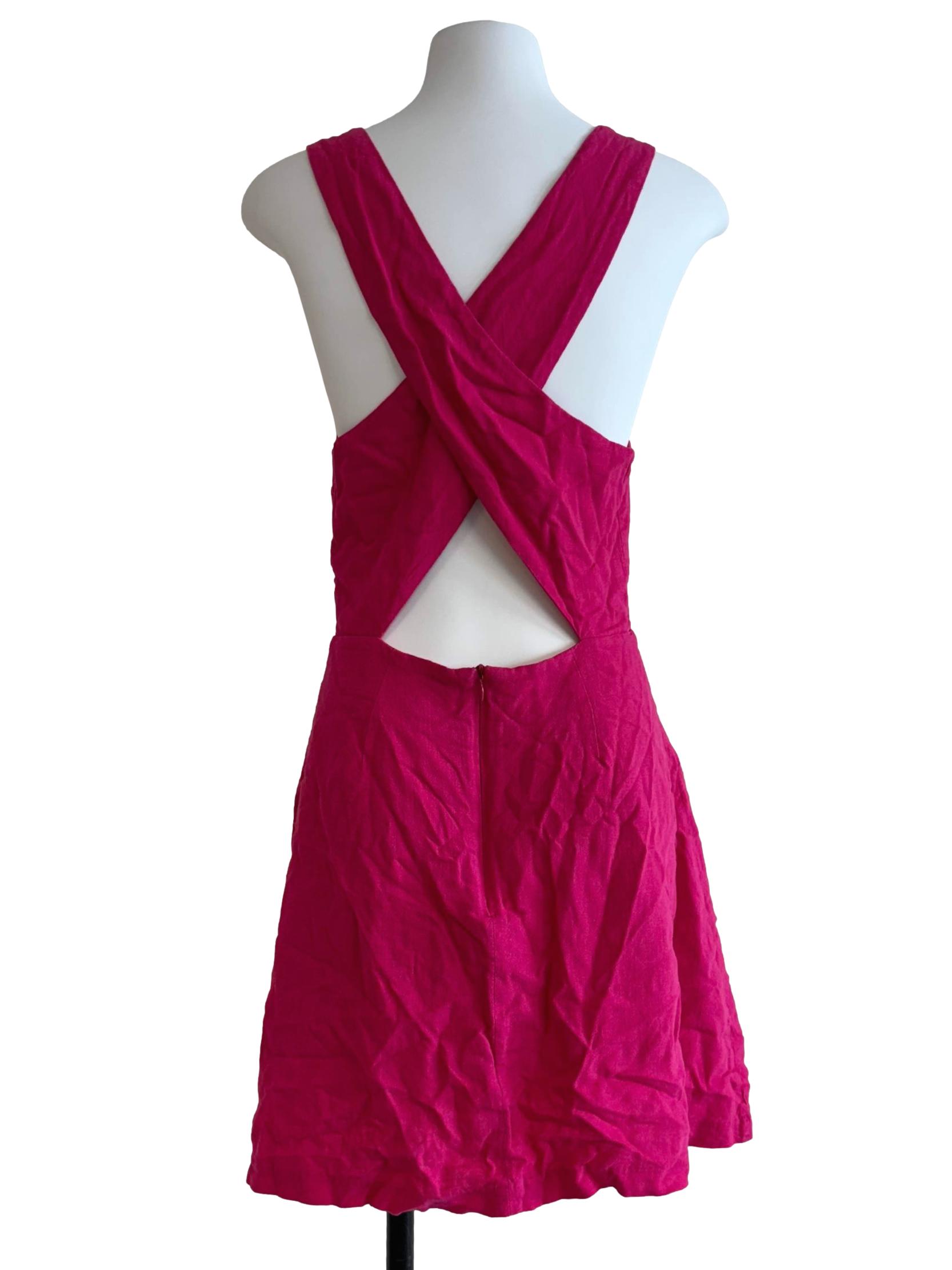 Hot Pink Mini Linen Dress