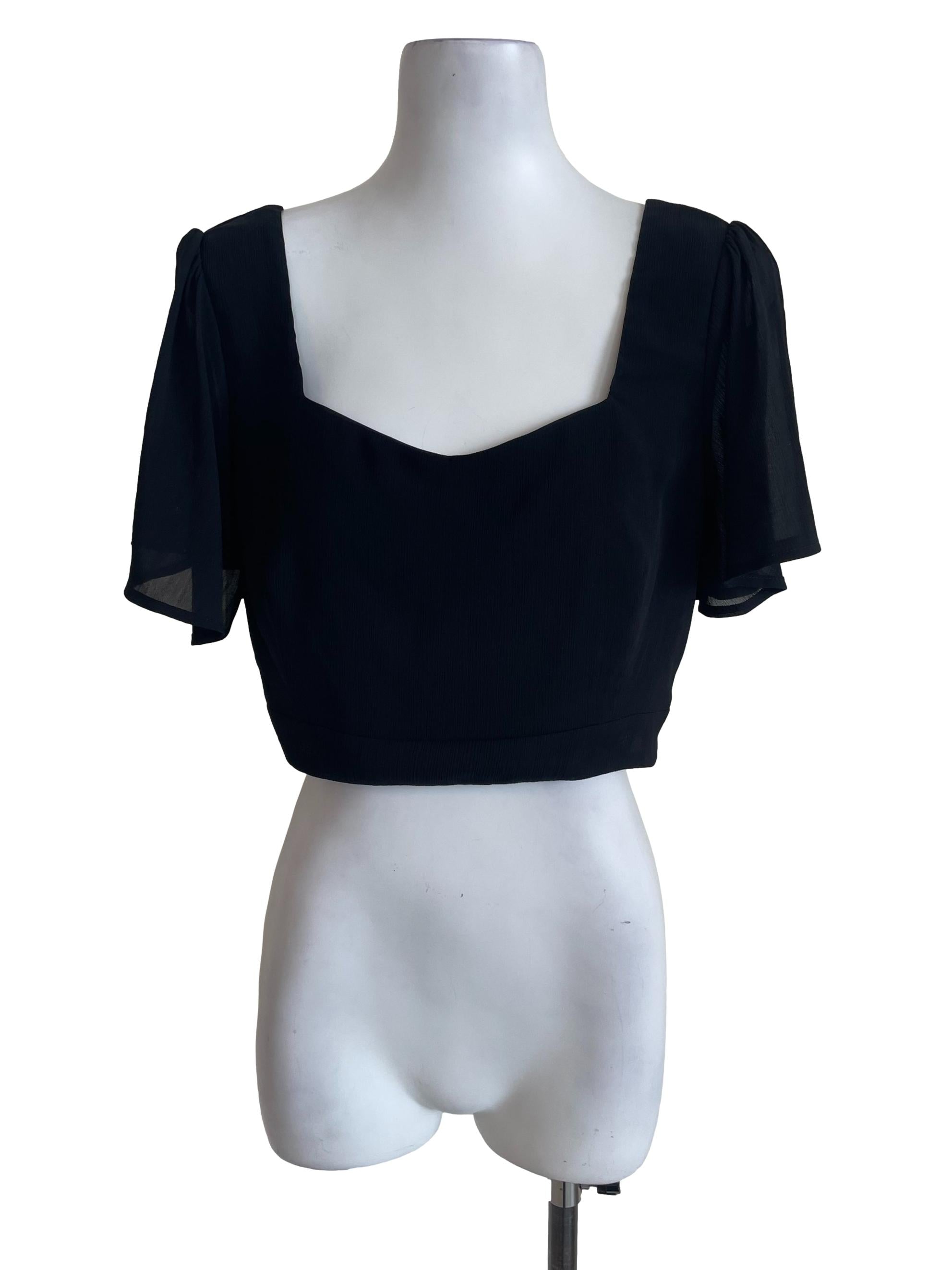 Black Butterfly Sleeves Top