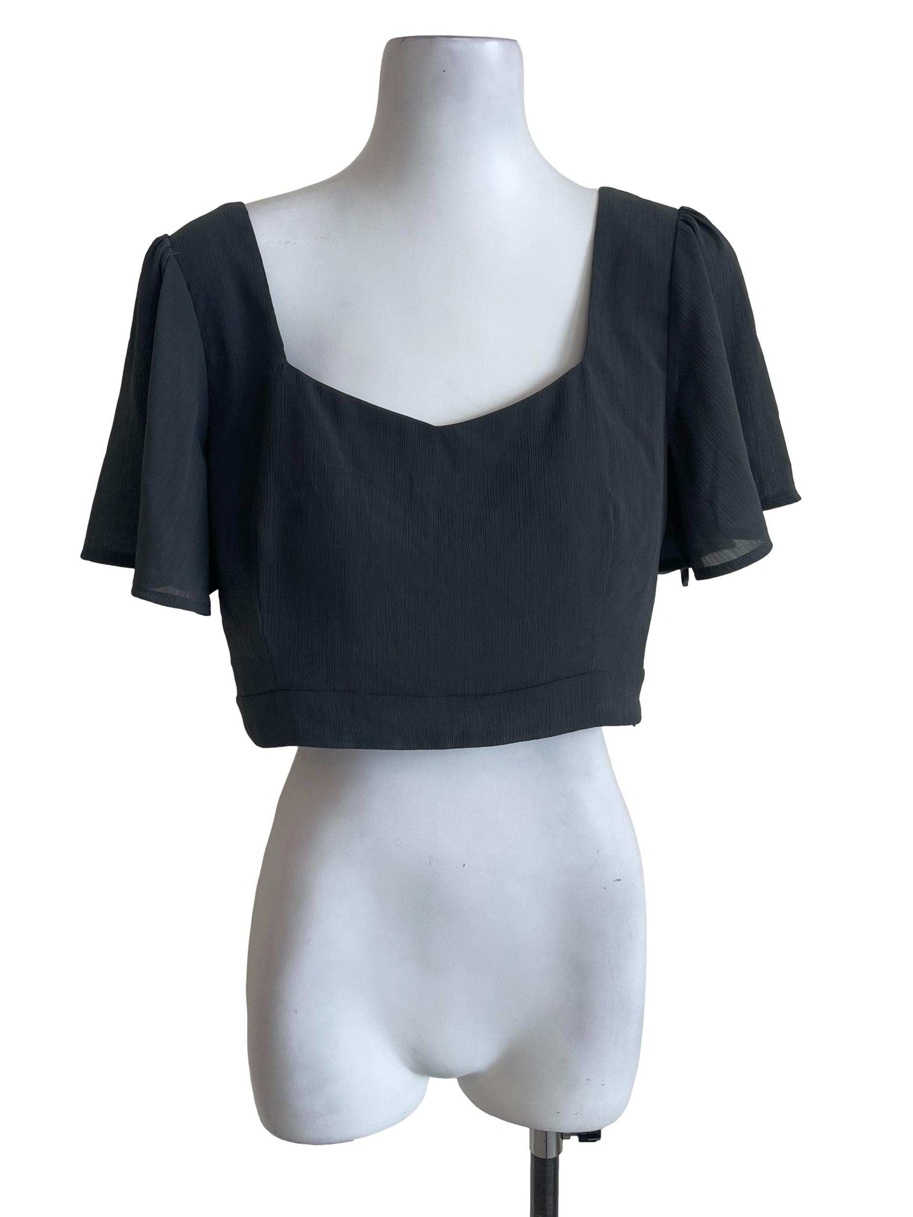 Grey Crop Top
