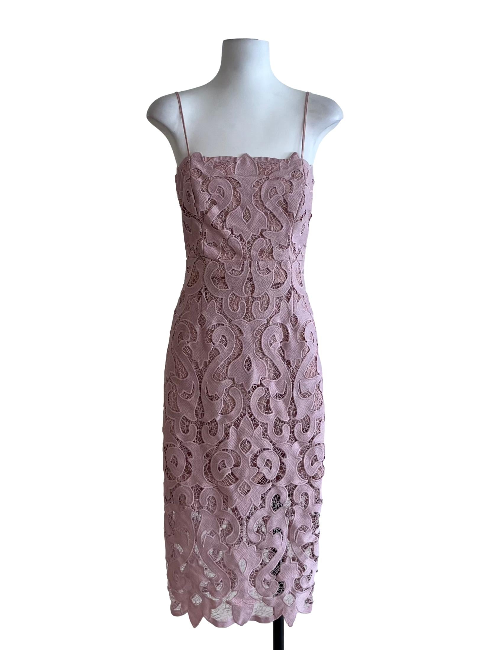 Rose Pink Spaghetti Strap A-Line Dress