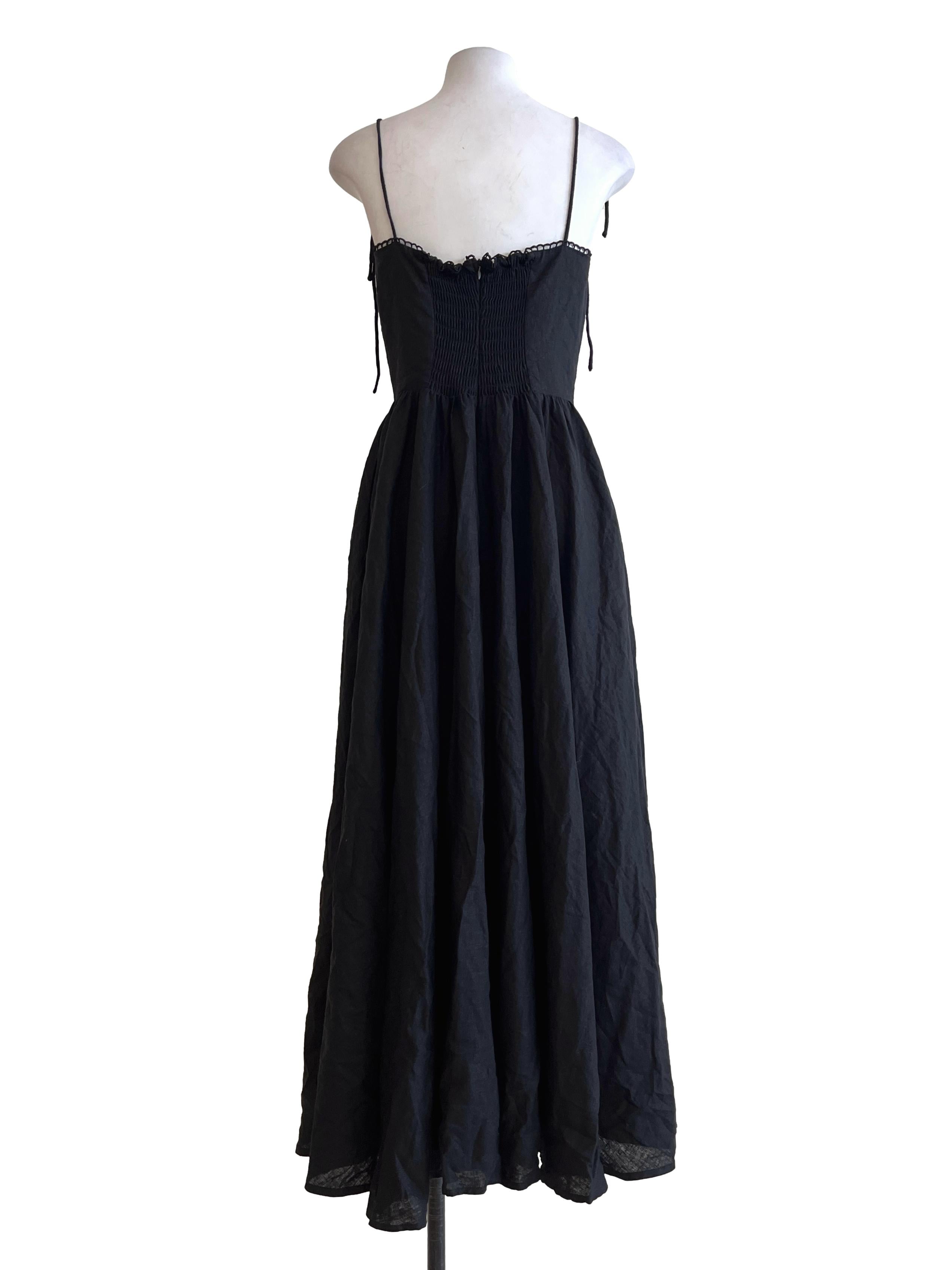 Pitch Black Spaghetti Strap Empire Dress