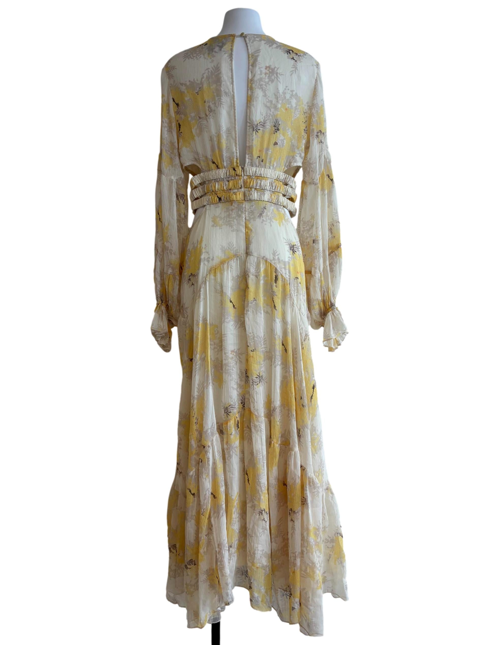 Daffodil Yellow Floral Maxi Dress