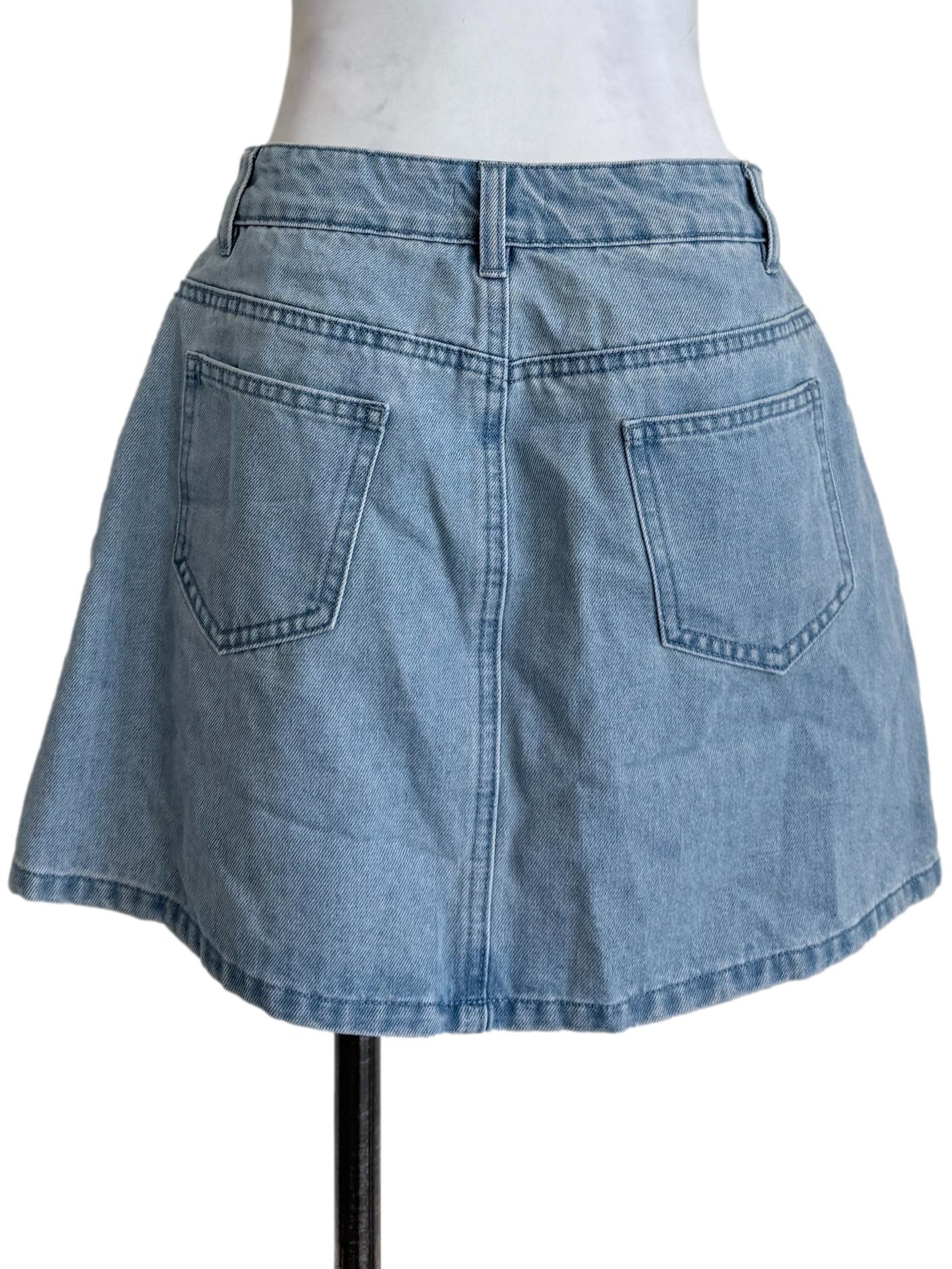 Denim Blue High Waist Skirt