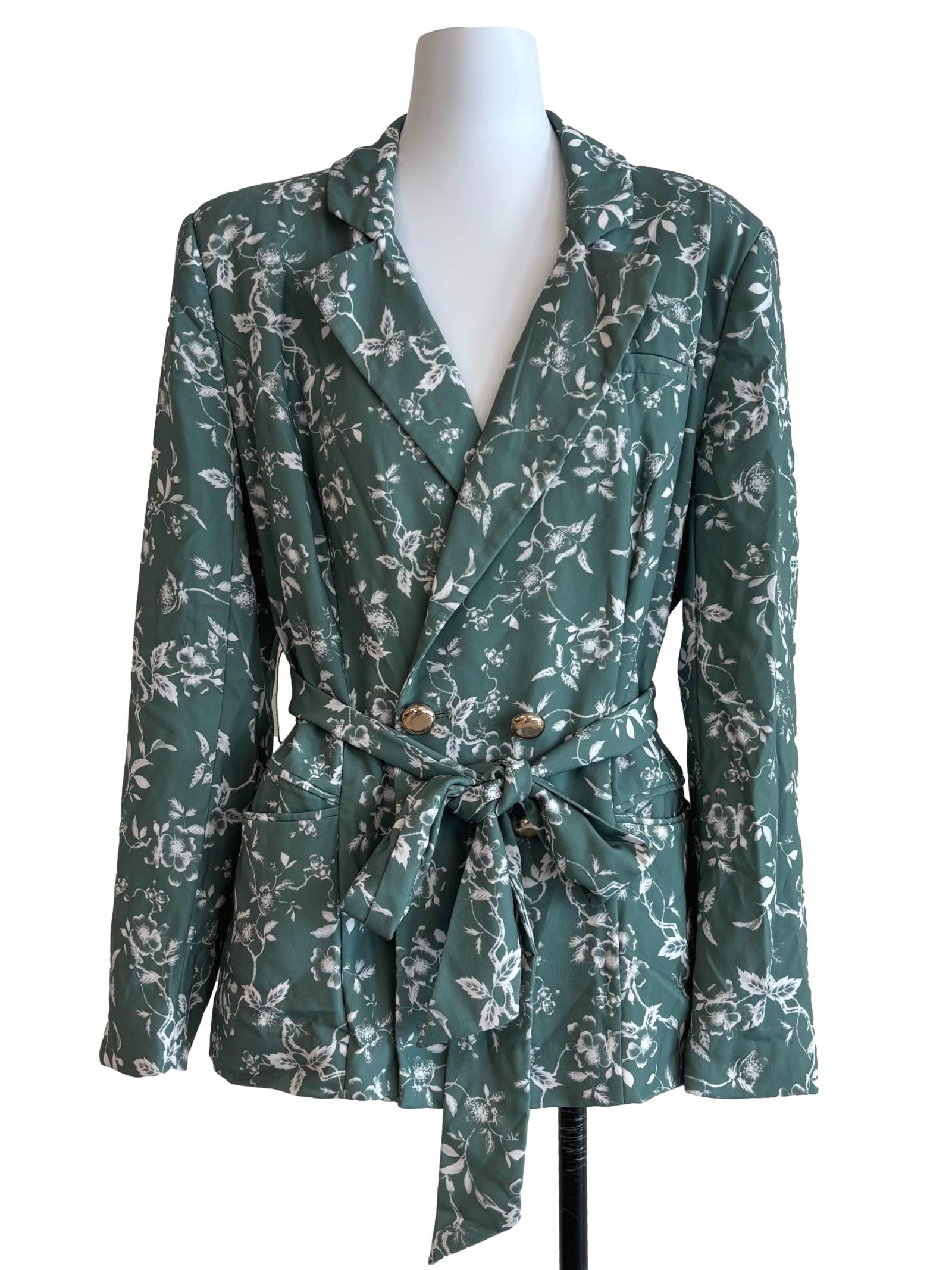 Ocean Green Printed Blazer