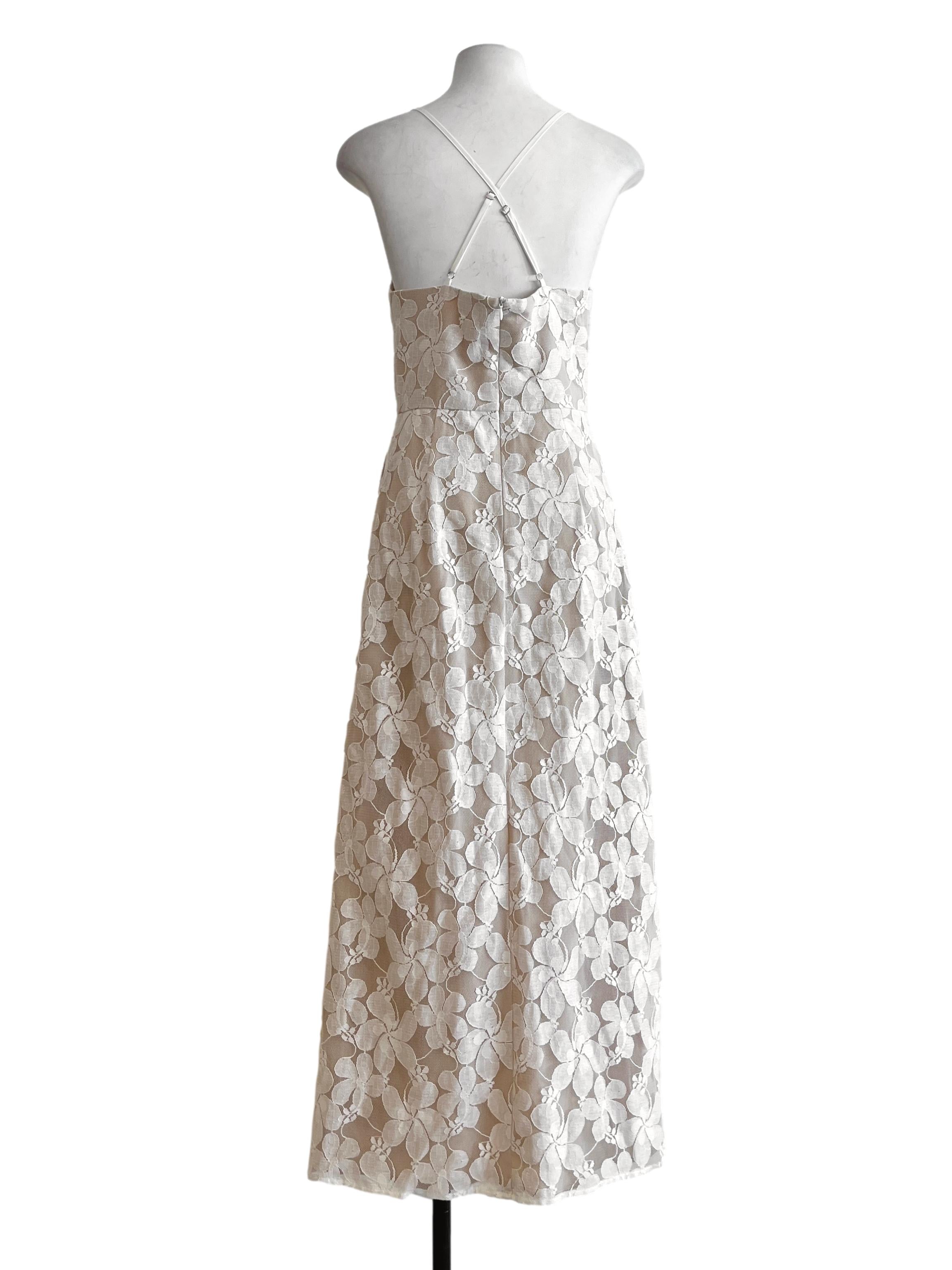 Nude Brown Spaghetti A-Line Dress