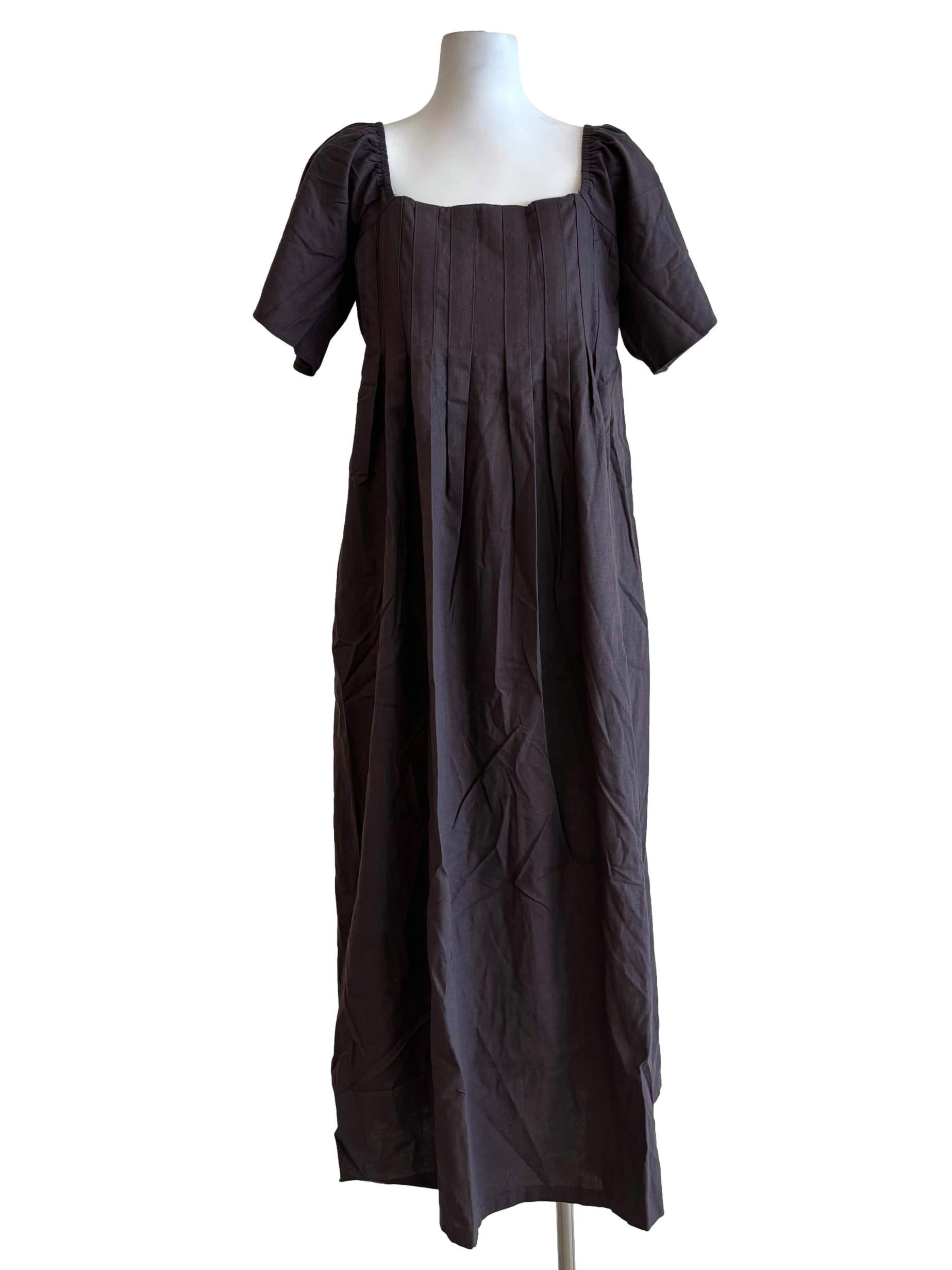 Graphite Grey Short Sleeve A-Line Dress