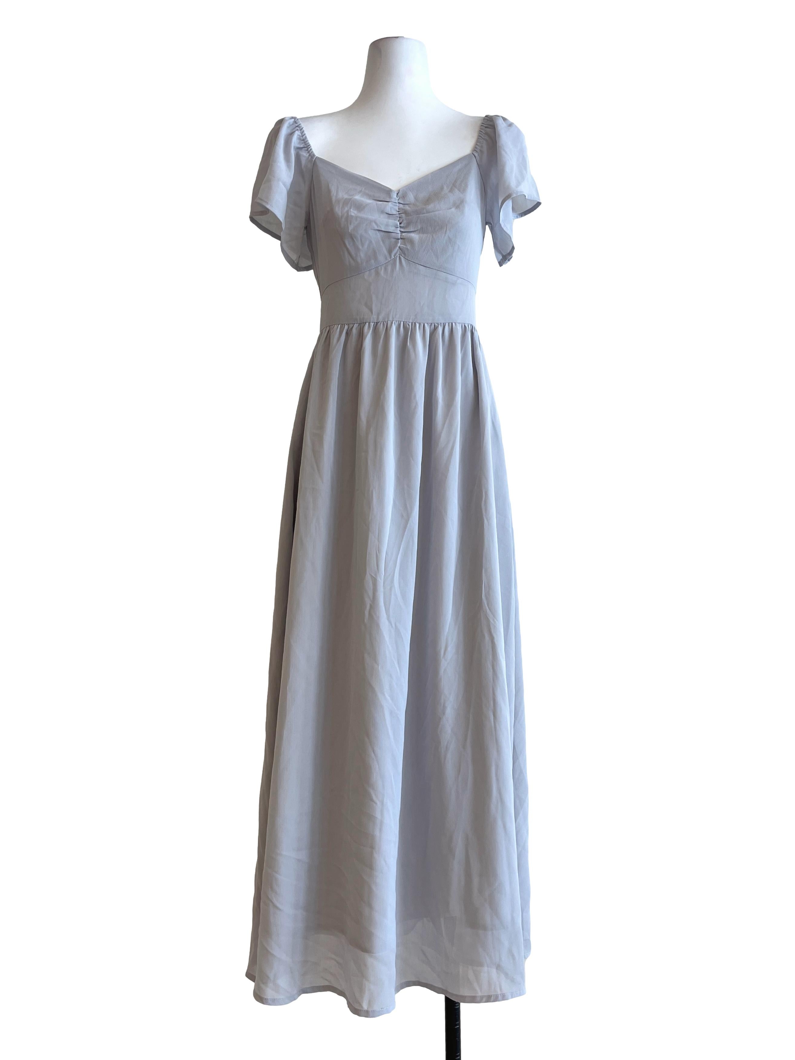 Cloud Silver Sweetheart Empire Dress