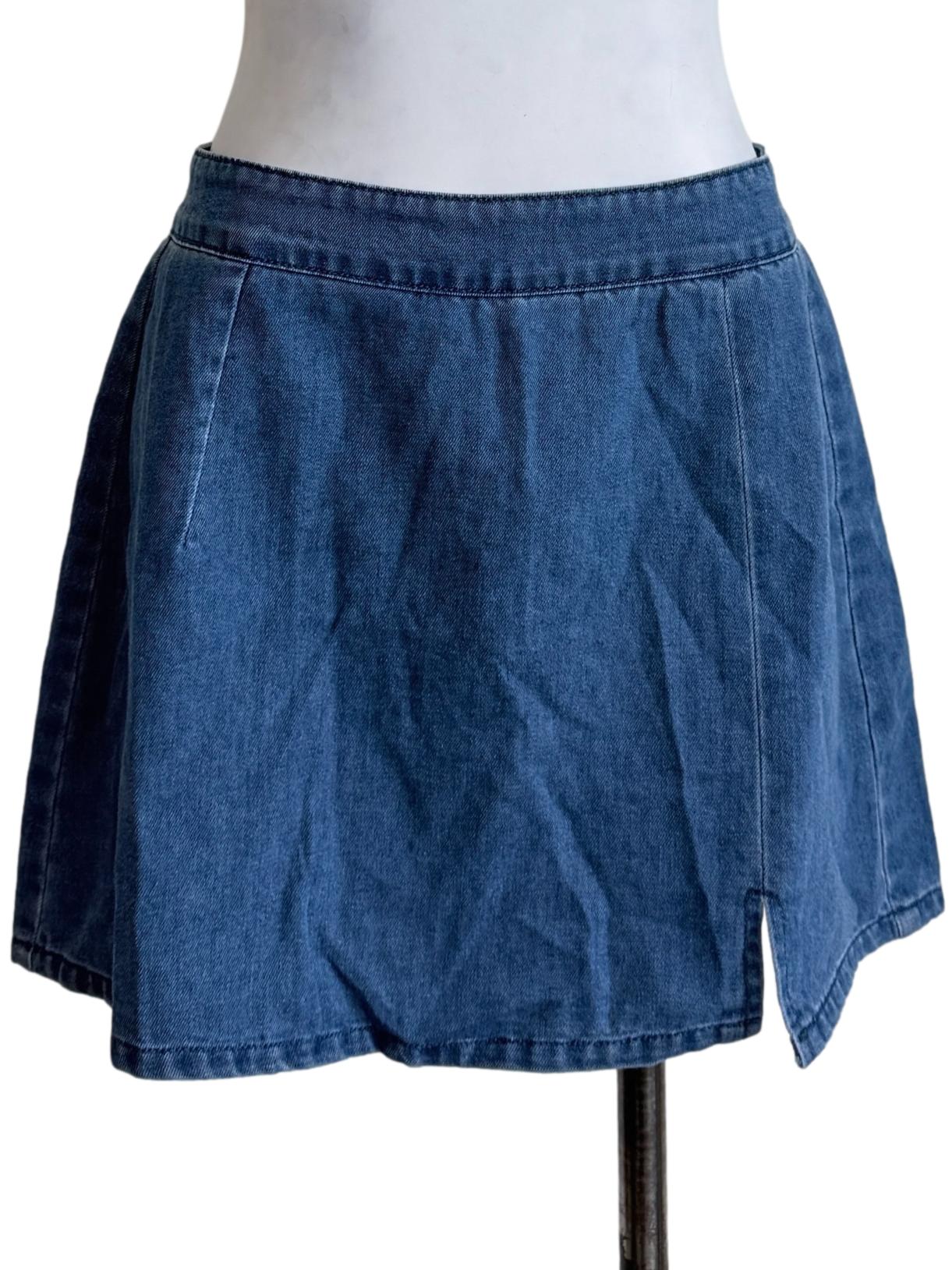 Denim Blue A-Line Mini Skirt