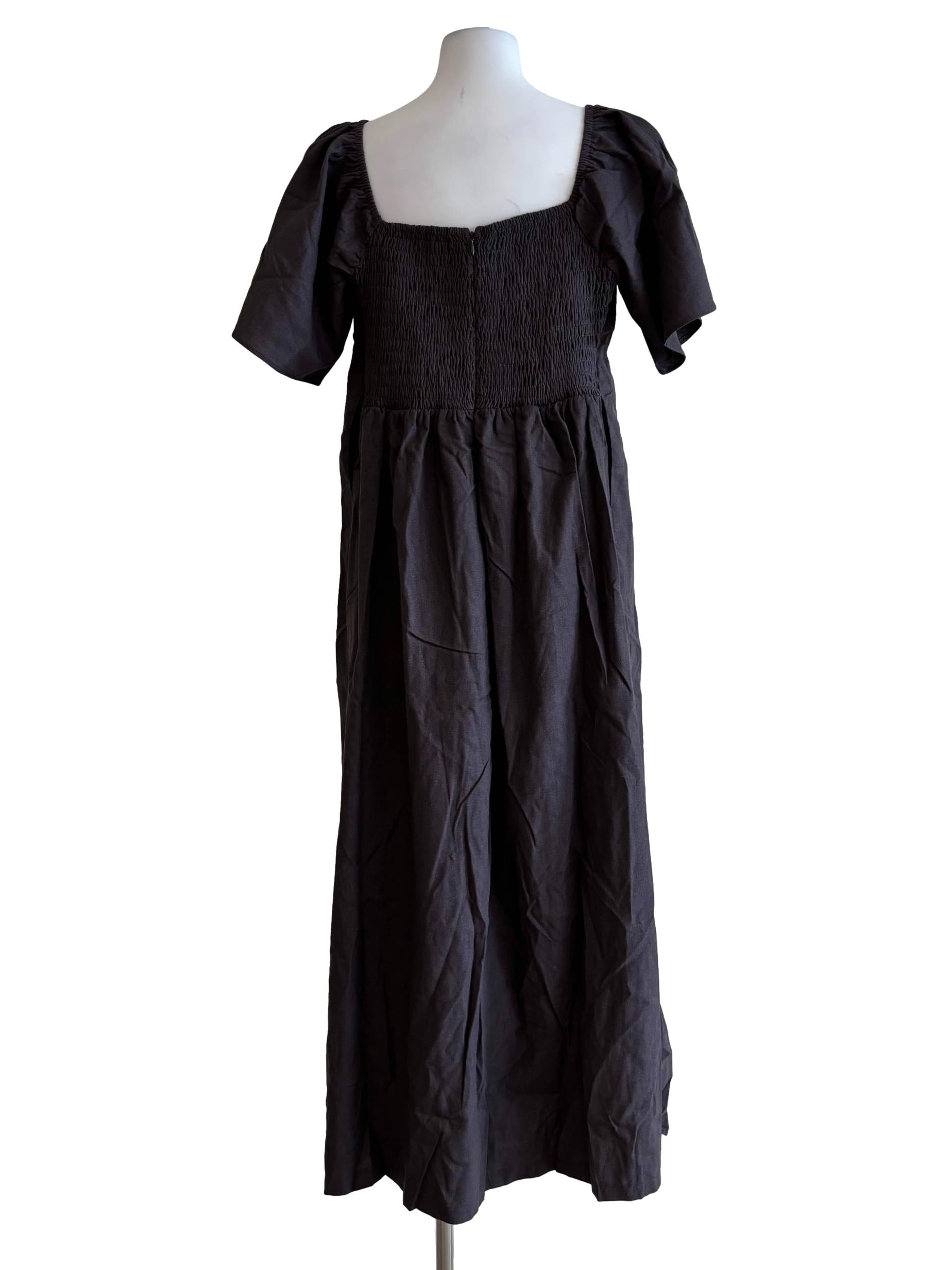 Graphite Grey Short Sleeve A-Line Dress