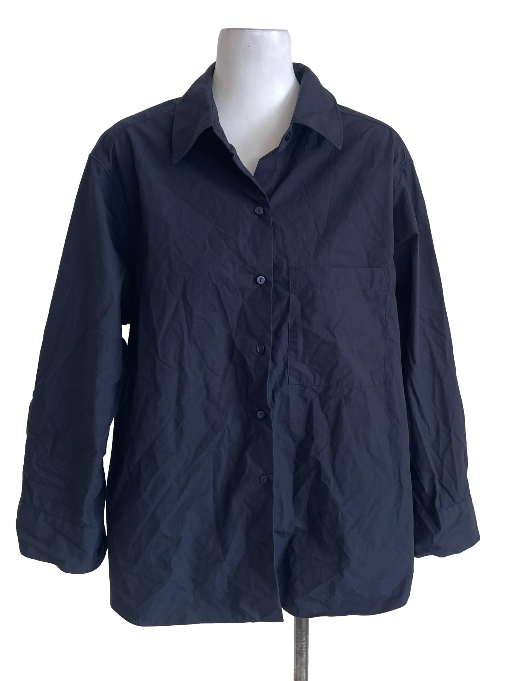 Navy Blue Long Sleeves Top