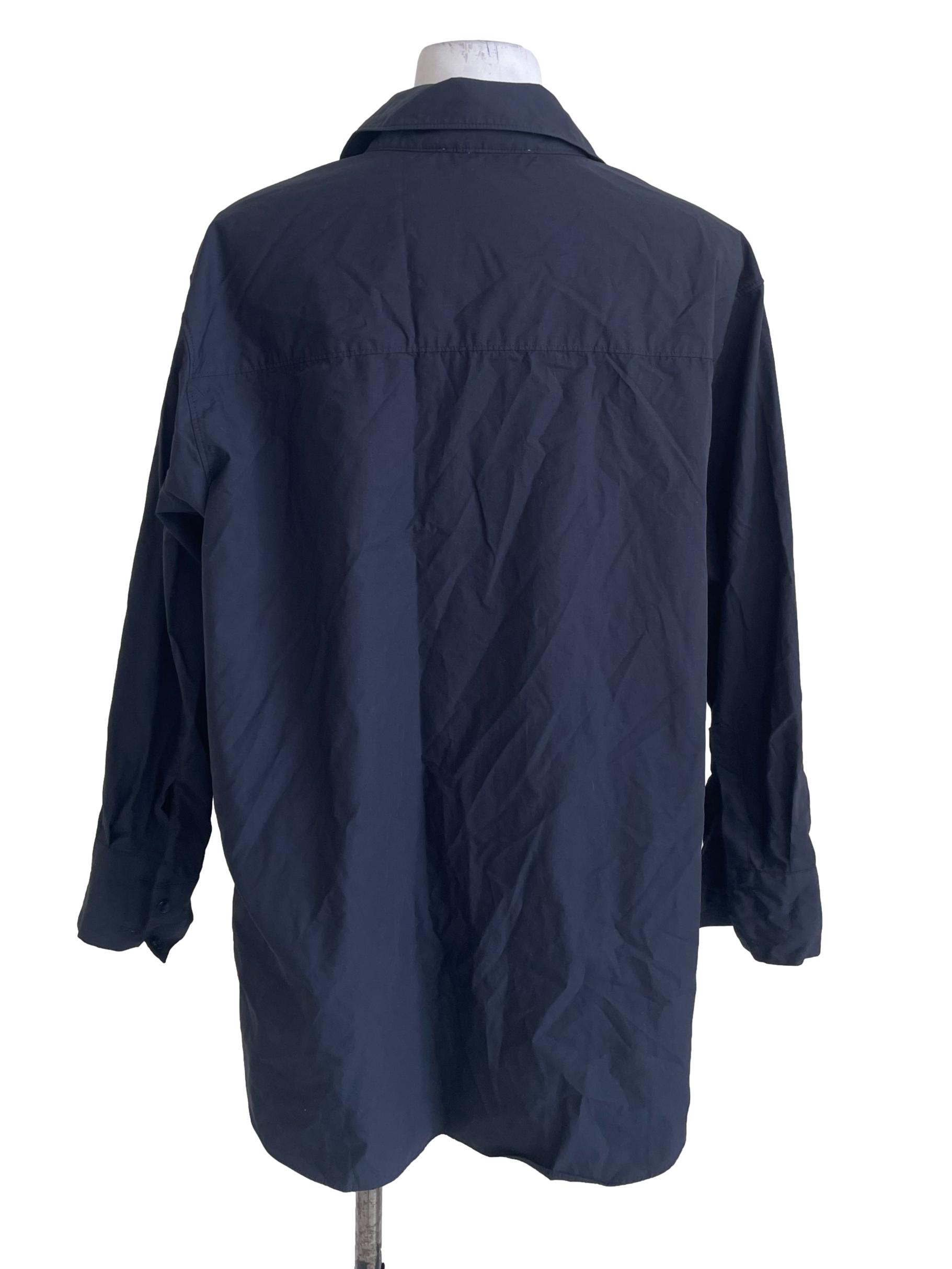 Navy Blue Long Sleeves Top