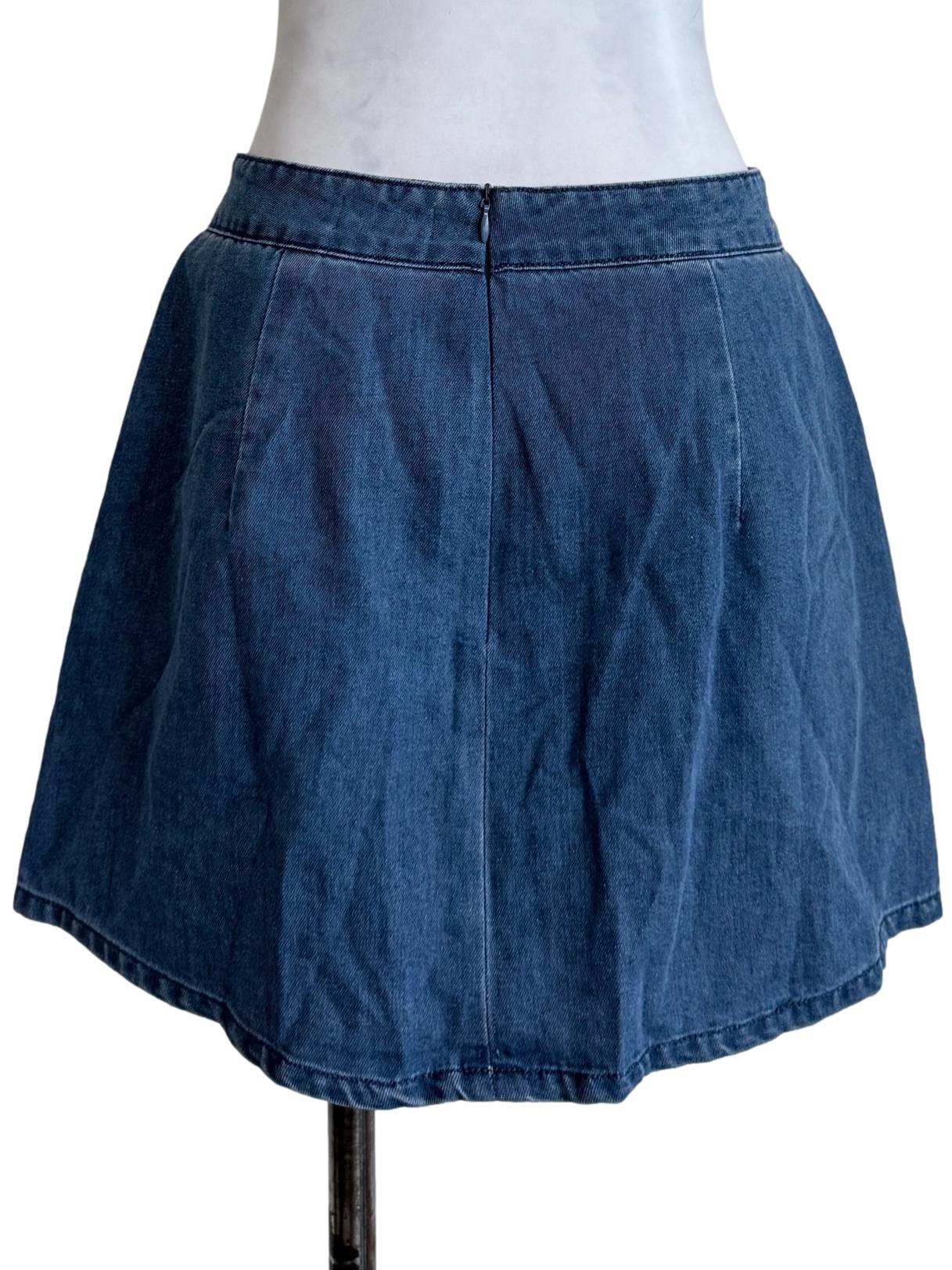 Denim Blue A-Line Mini Skirt