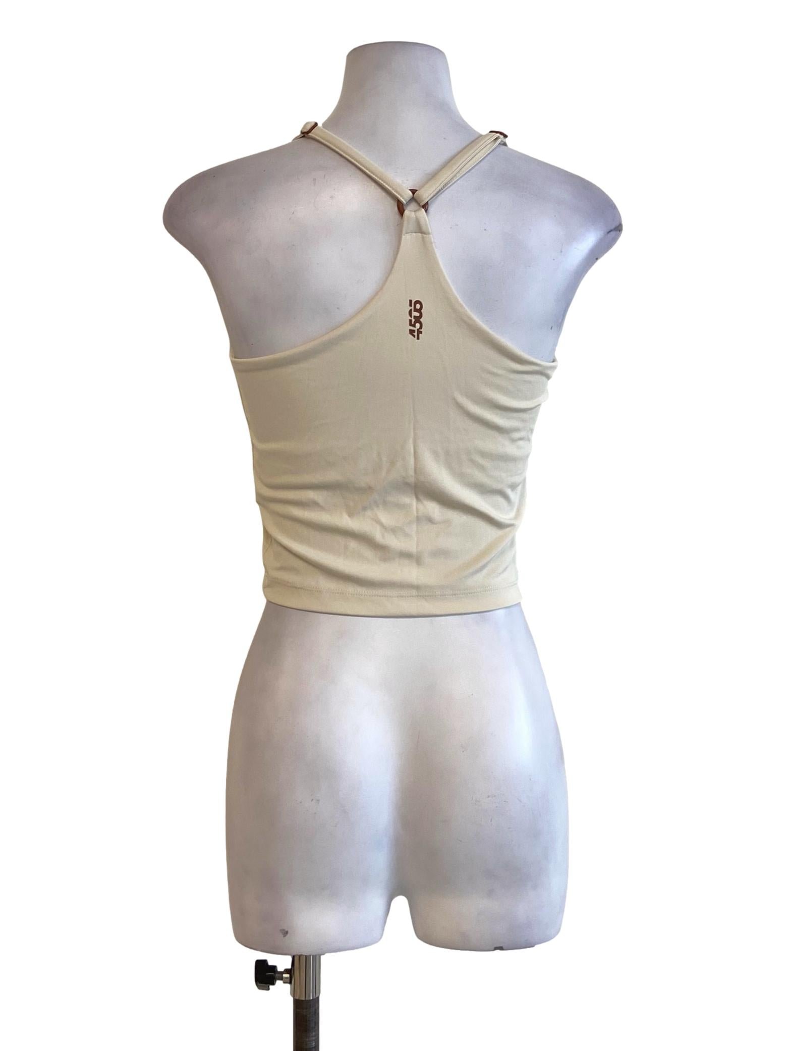 Eggshell Sleeveless Crop Top Blouse