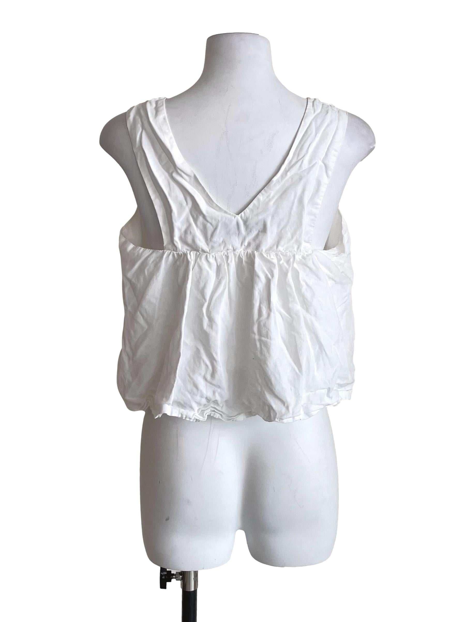 White V Neck Crop Tank TEM