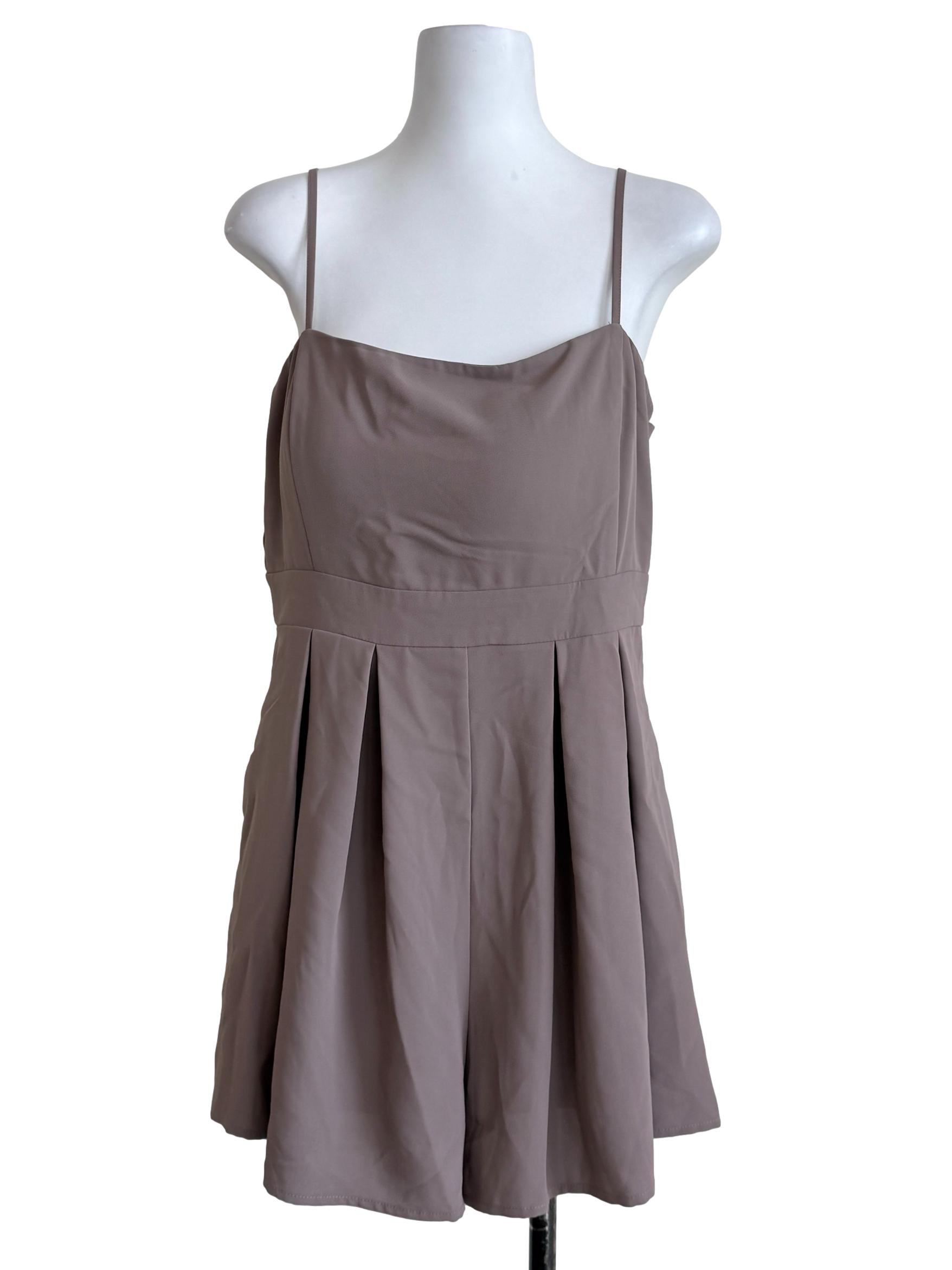 Mauve Purple Pleated Romper