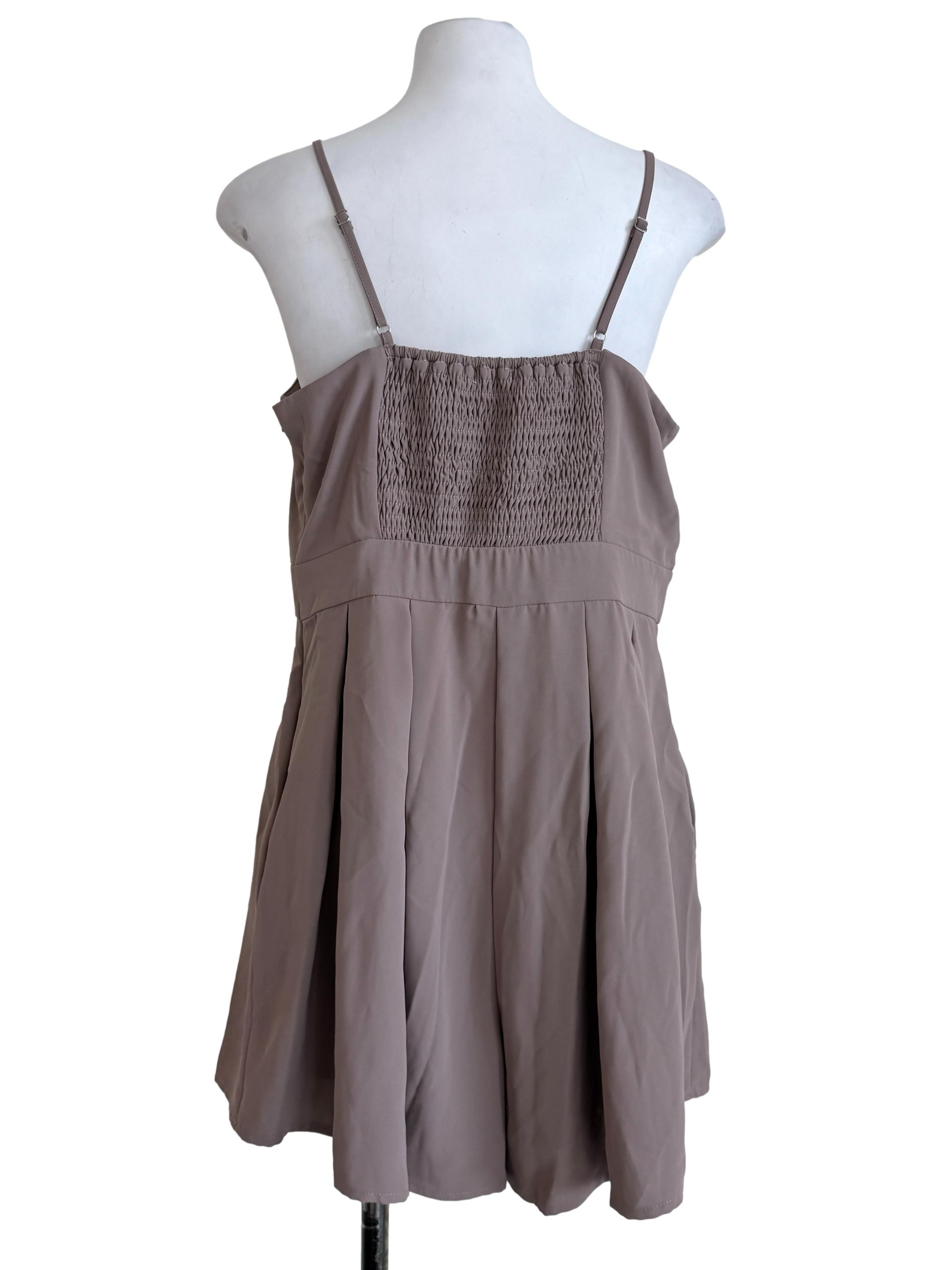 Mauve Purple Pleated Romper