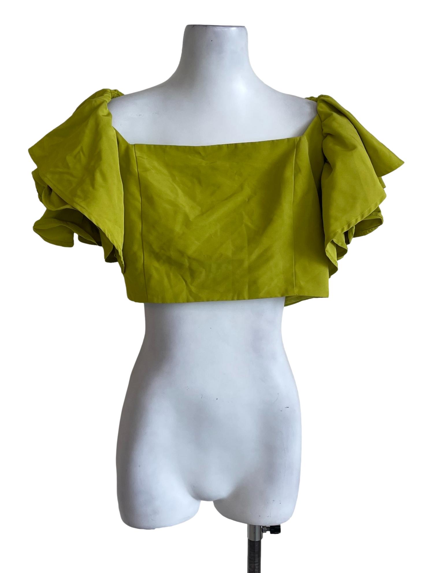 Chartreuse Green Cropped Top