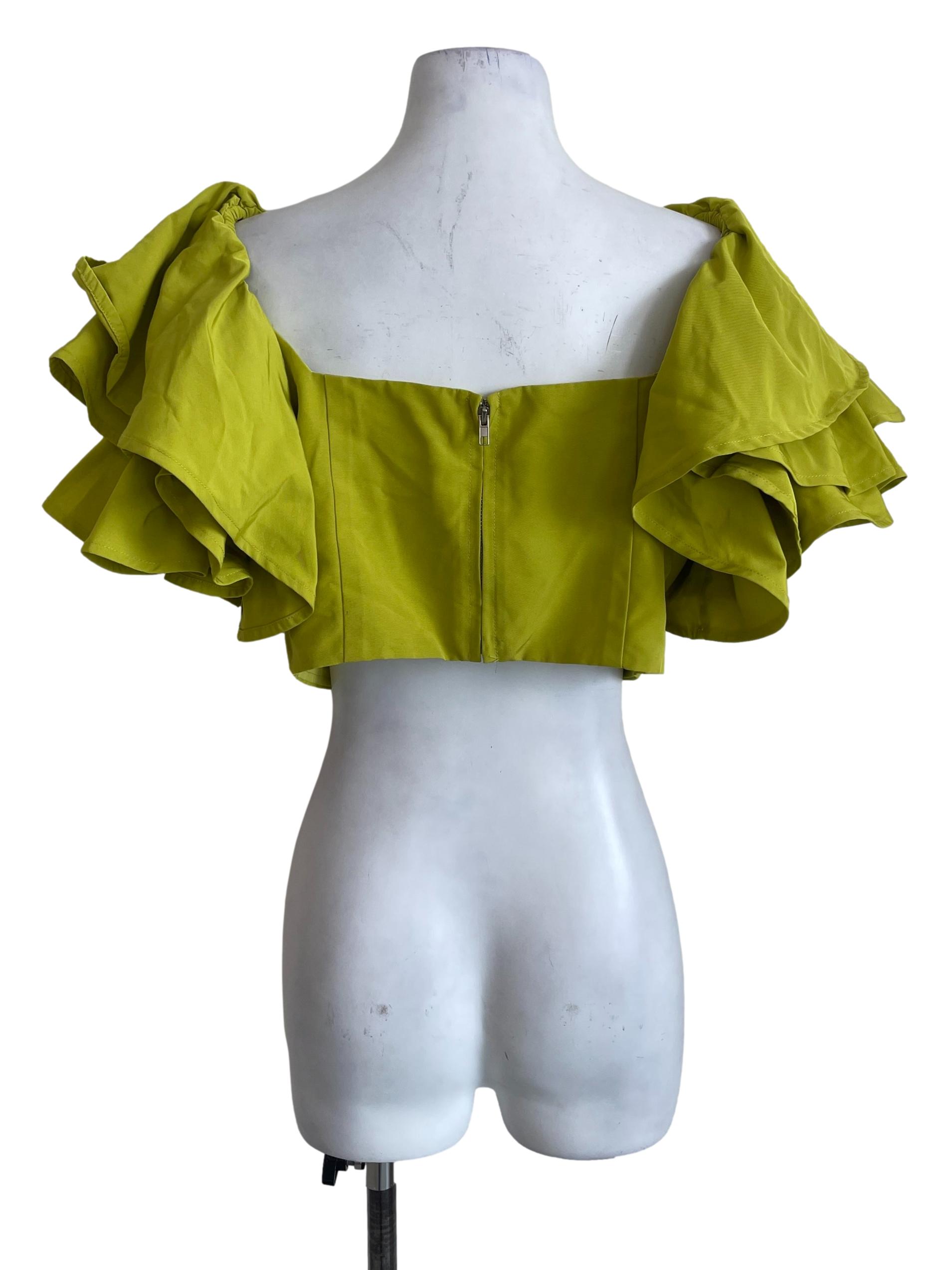 Chartreuse Green Cropped Top