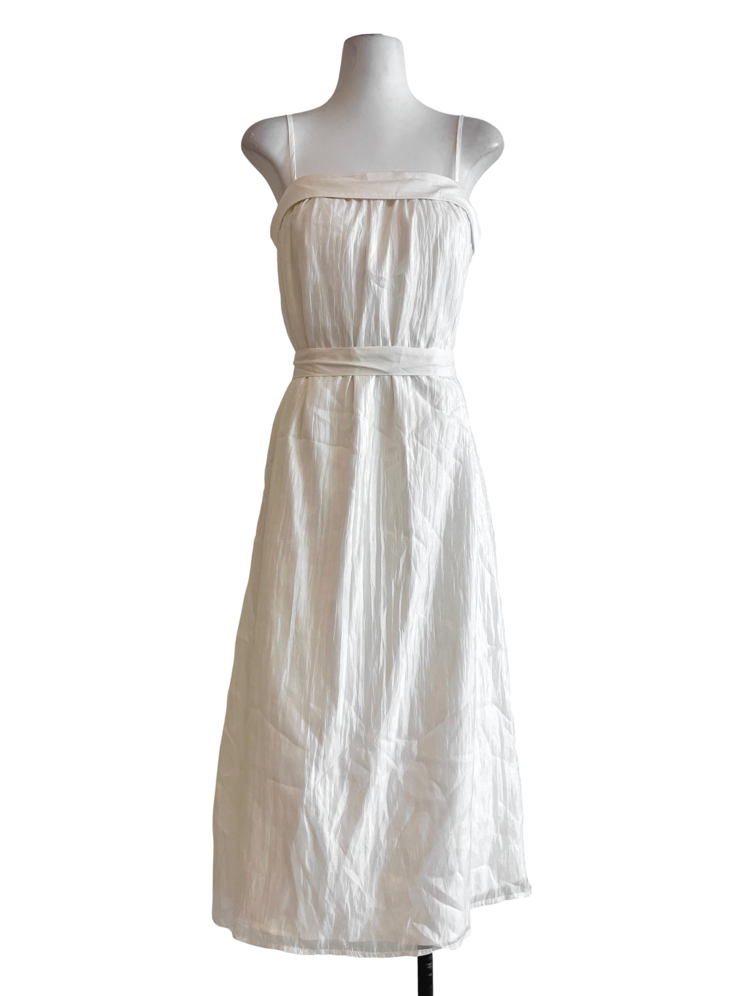 Pearl White Straight Across Sleeveless Dress