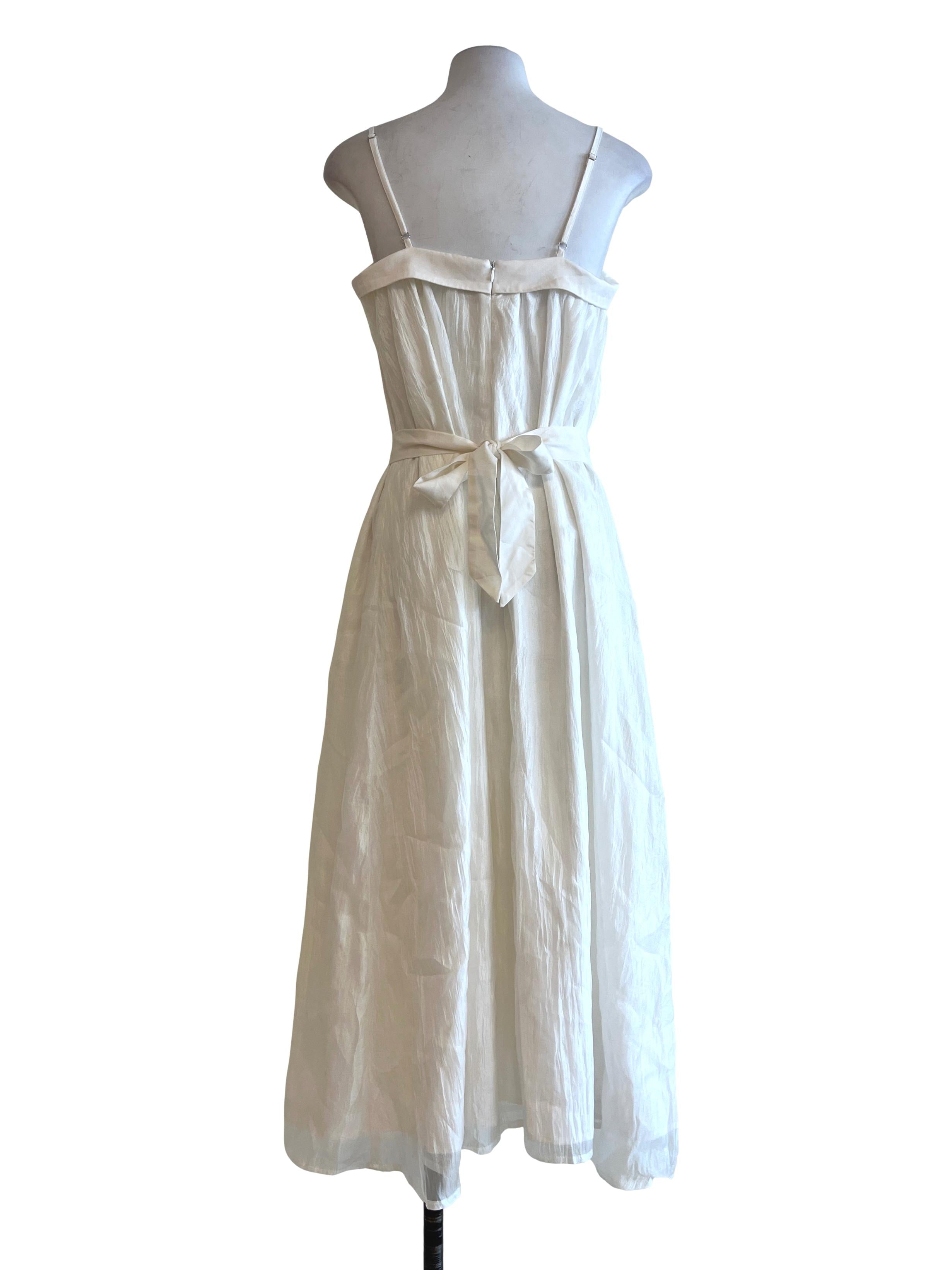 Pearl White Straight Across Sleeveless Dress