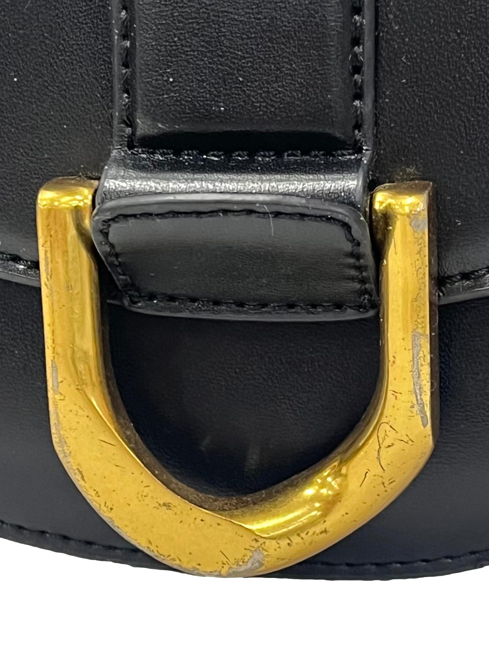 Black Gabine Leather Saddle Bag
