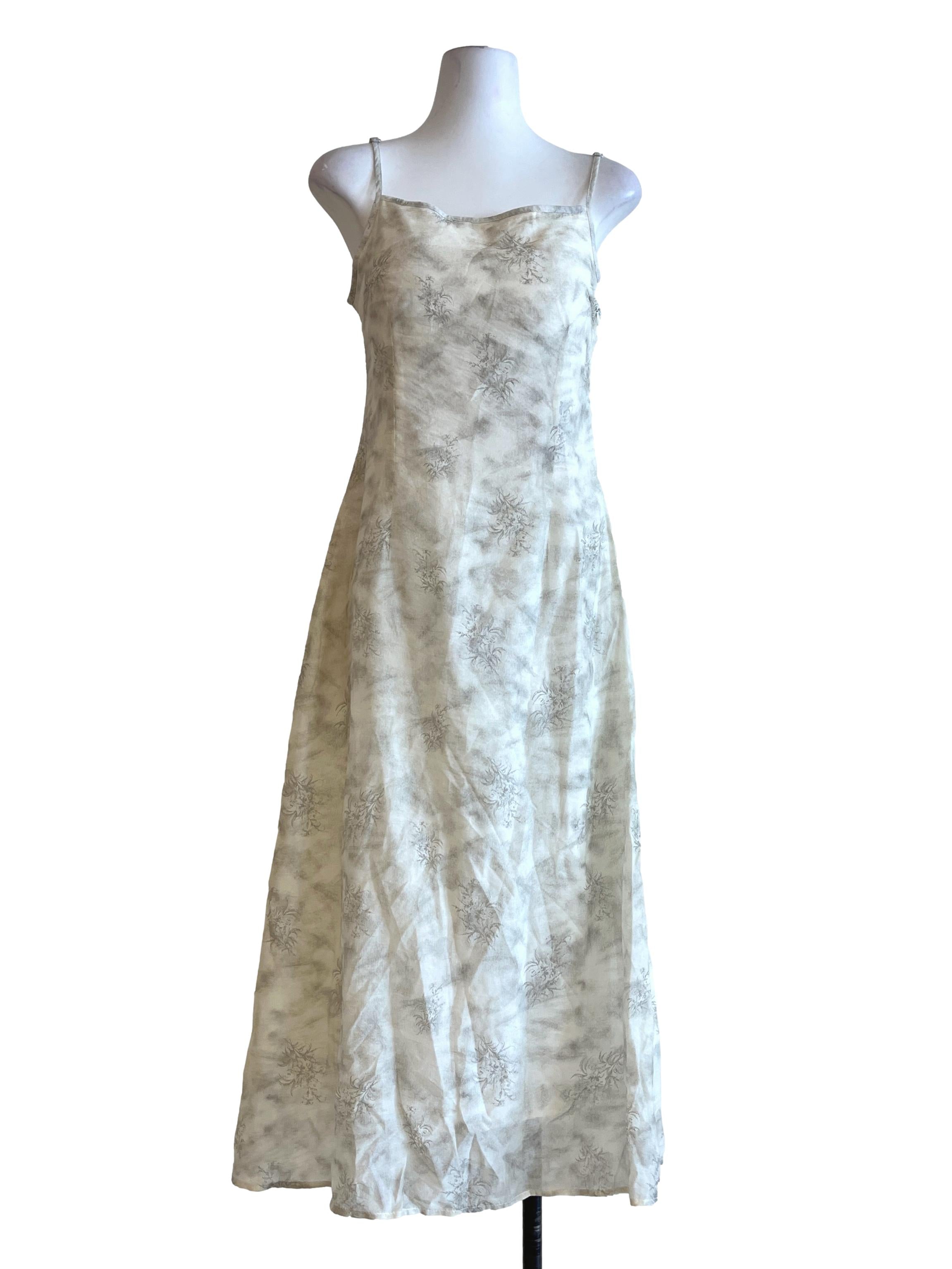 Chiffon White Spaghetti A-Line Dress
