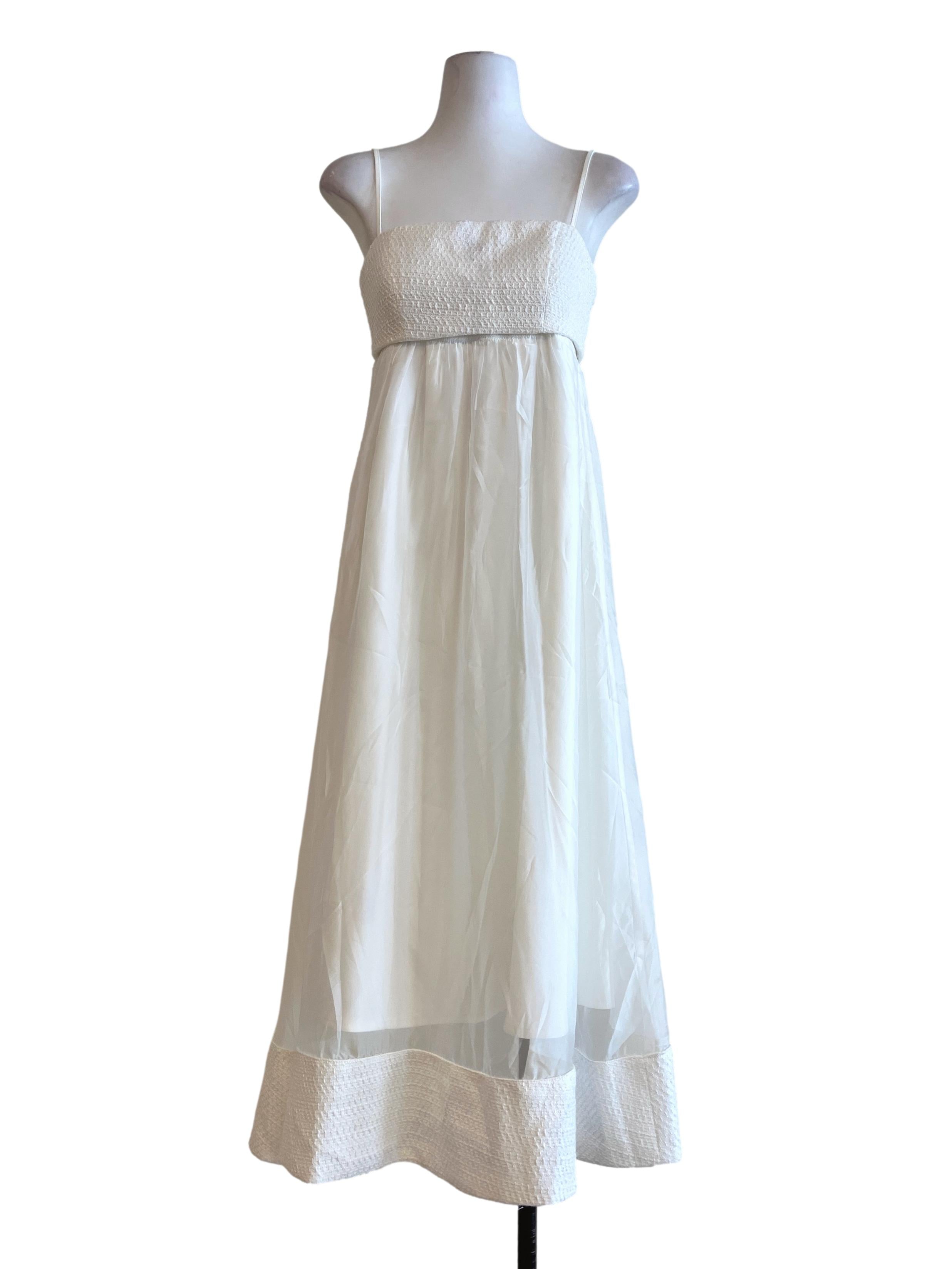 Pearl White Spaghetti A-Line Dress