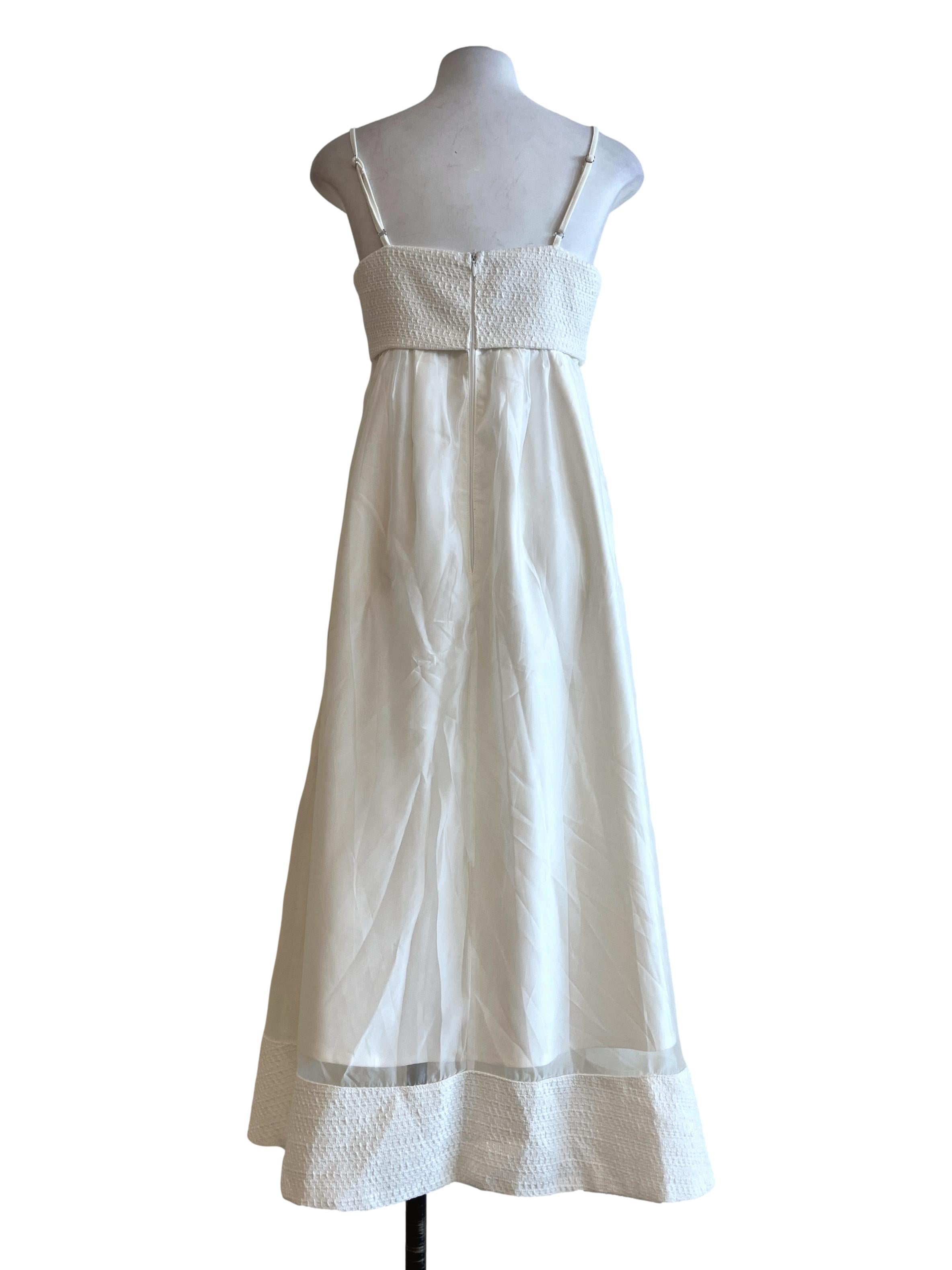 Pearl White Spaghetti A-Line Dress