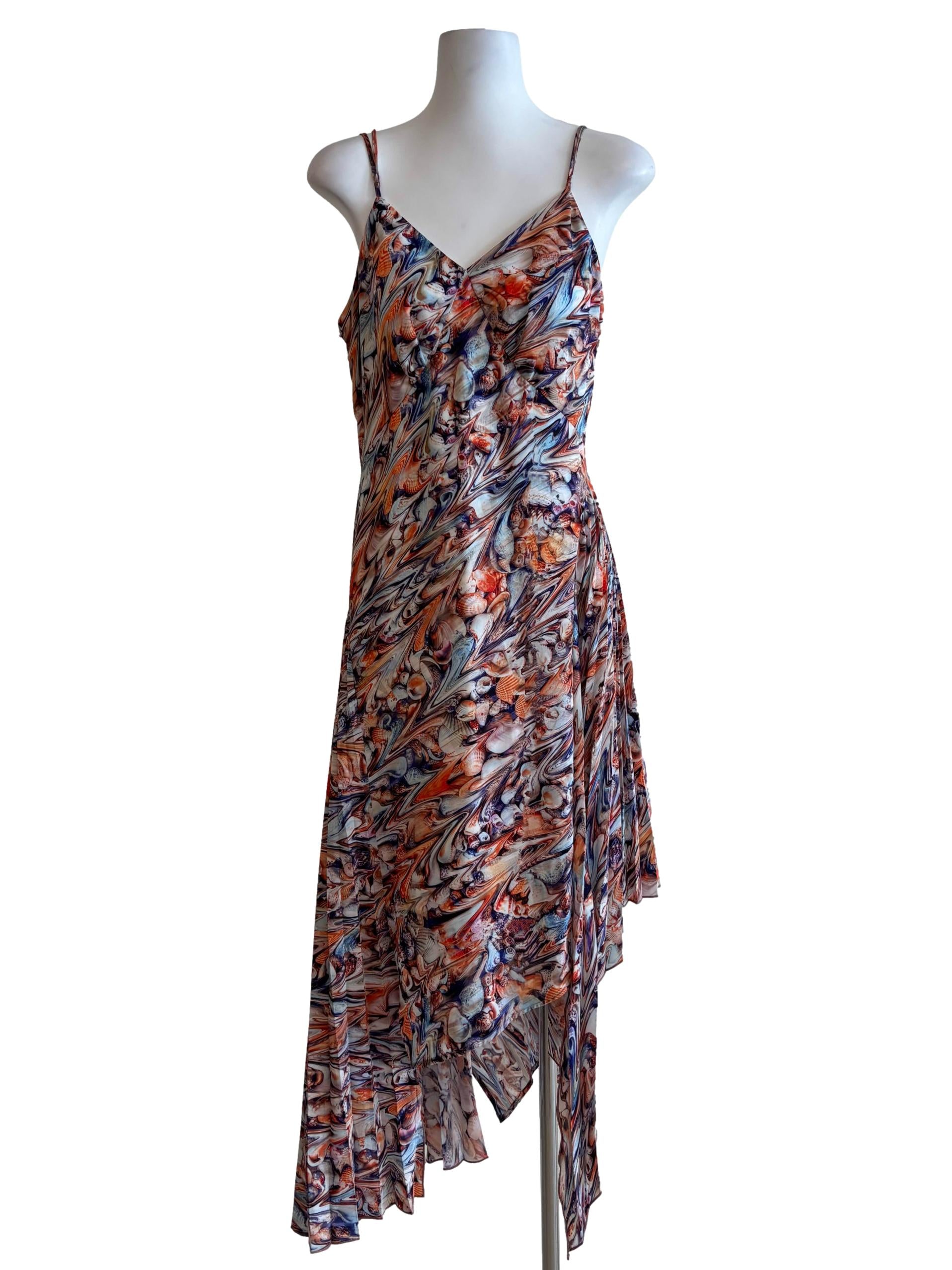 Brownish Multicolour Abstract Mermaid Dress