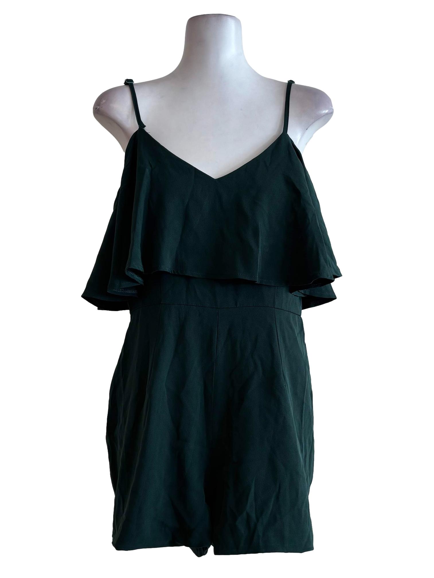 Royal Green Off-Shoulder Rompers